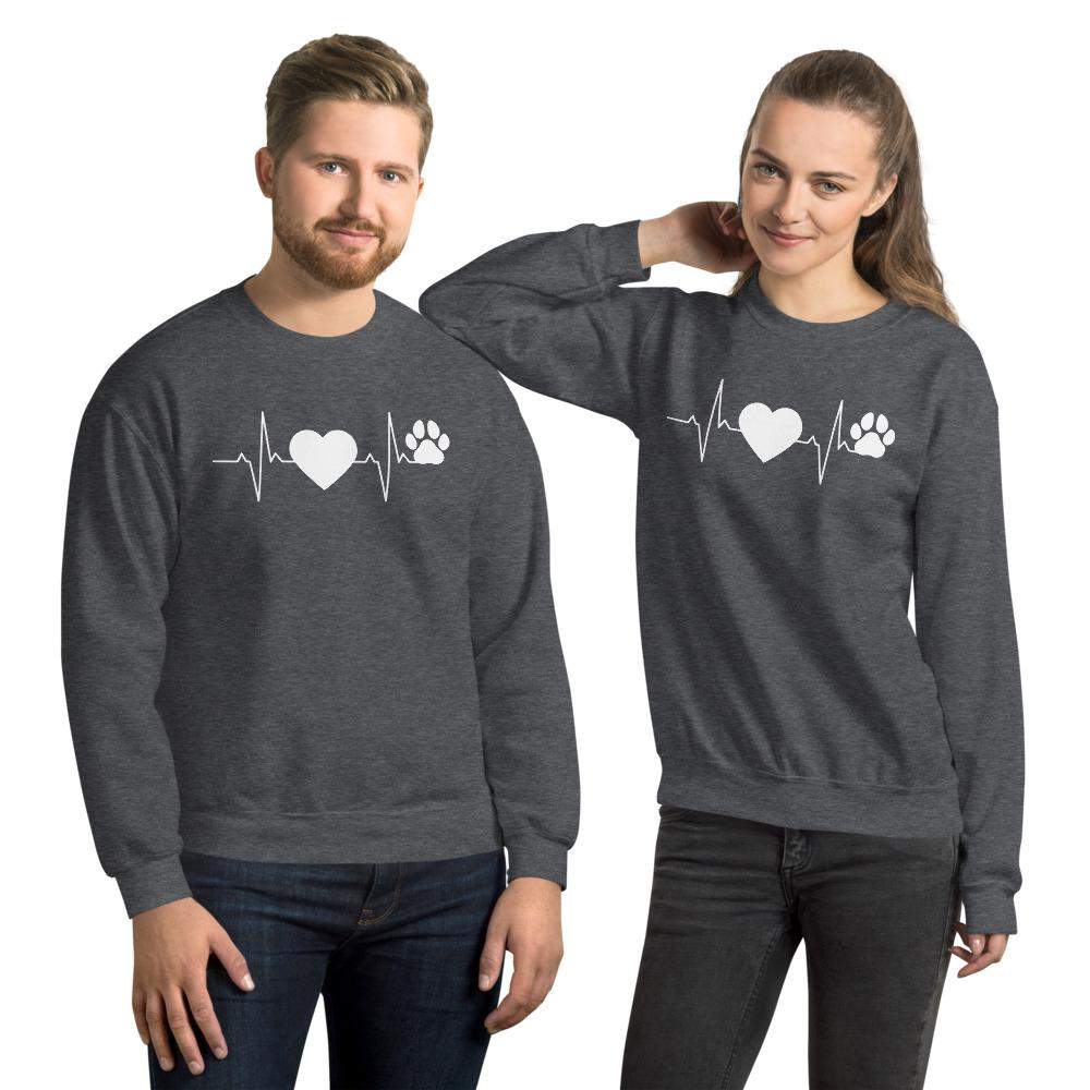 Herzschlag Herz Hundepfote - Unisex Sweatshirt Pullover
