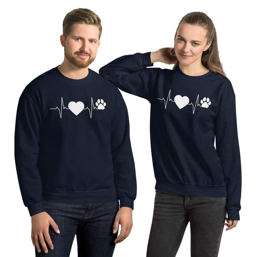 Herzschlag Herz Hundepfote - Unisex Sweatshirt Pullover