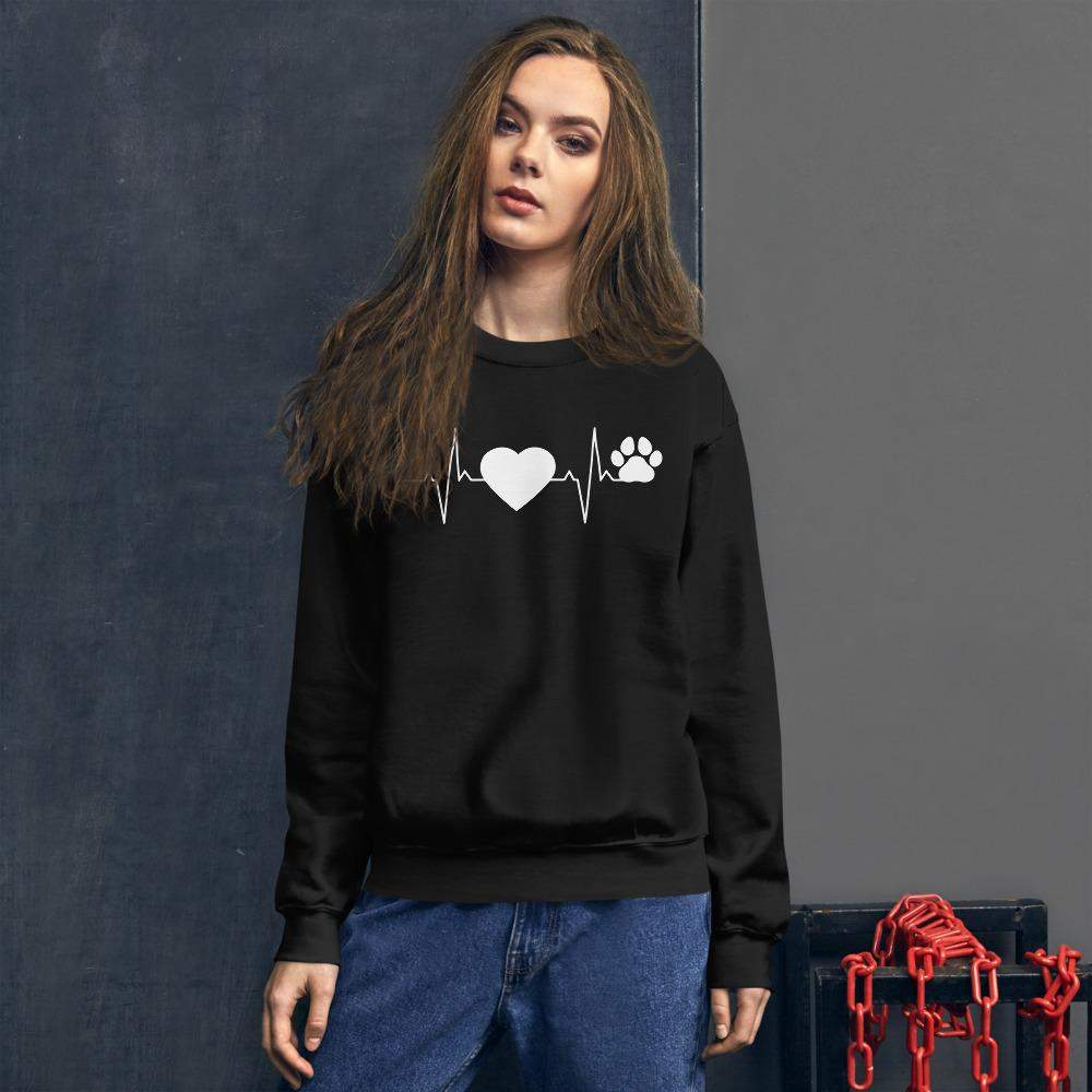 Herzschlag Herz Hundepfote - Unisex Sweatshirt Pullover