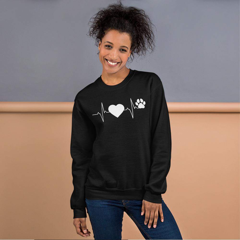 Herzschlag Herz Hundepfote - Unisex Sweatshirt Pullover