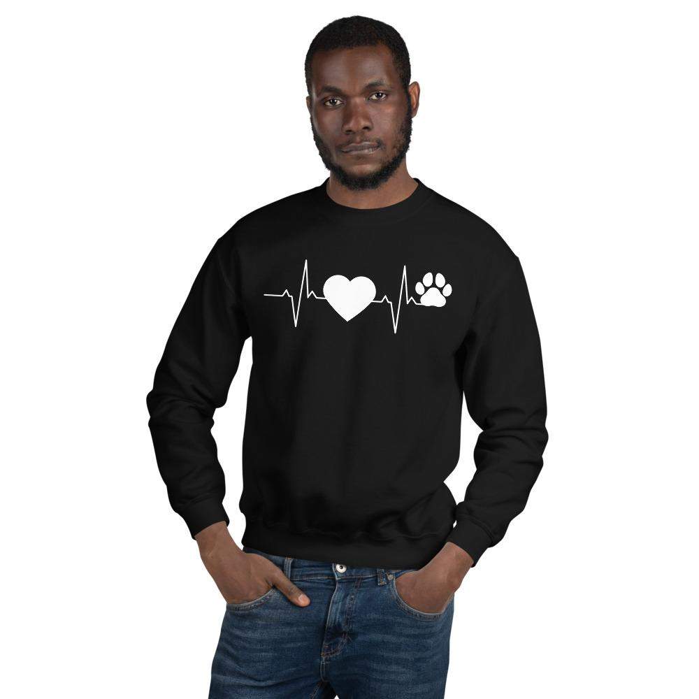 Herzschlag Herz Hundepfote - Unisex Sweatshirt Pullover