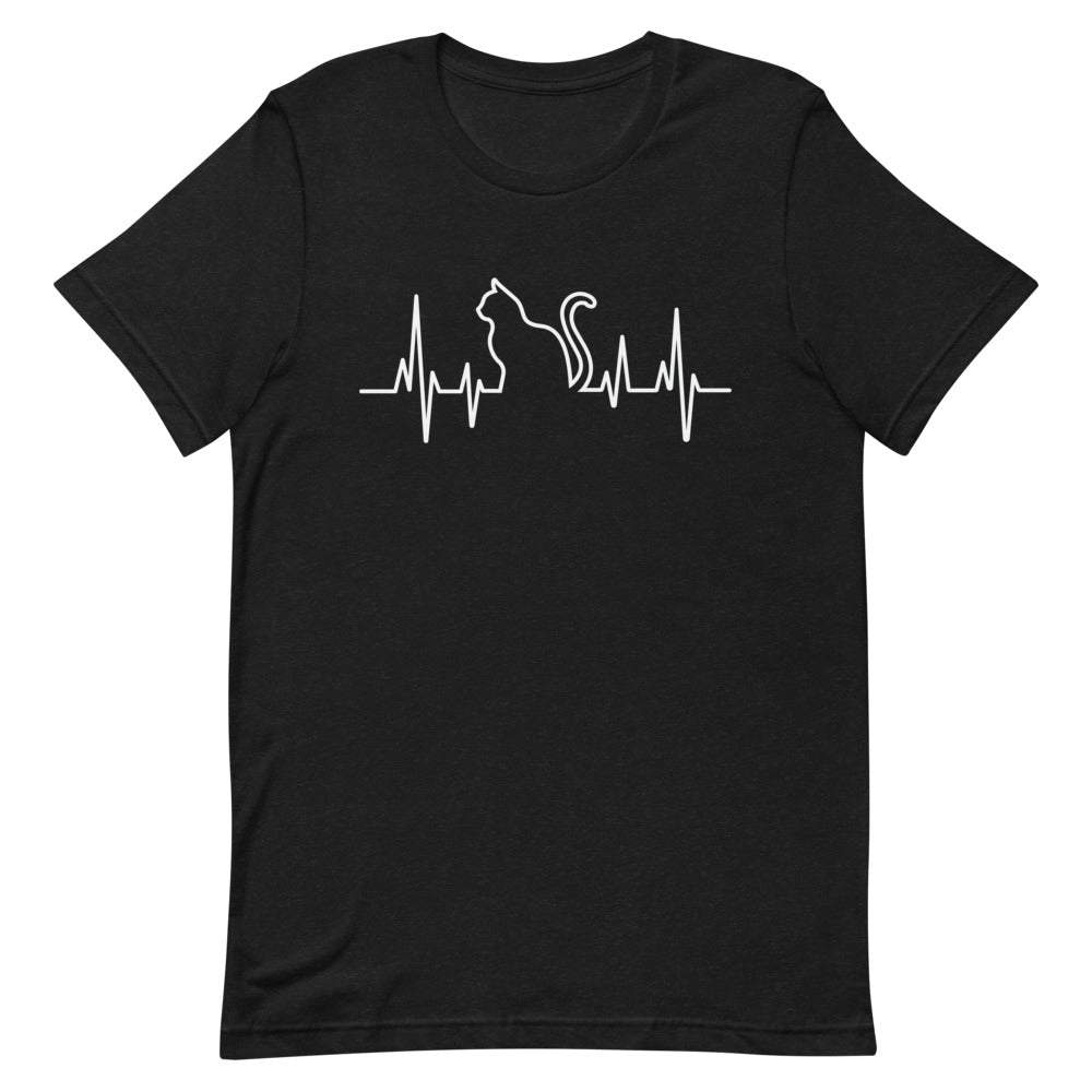 Herzschlag Katze - Kurzarm Unisex Premium T-Shirt