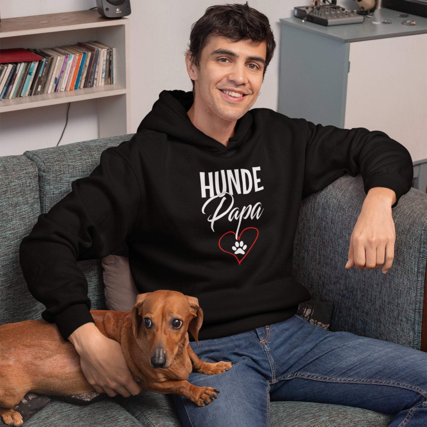 Hunde Papa - Herren Premium Bio Hoodie Kapuzenpullover