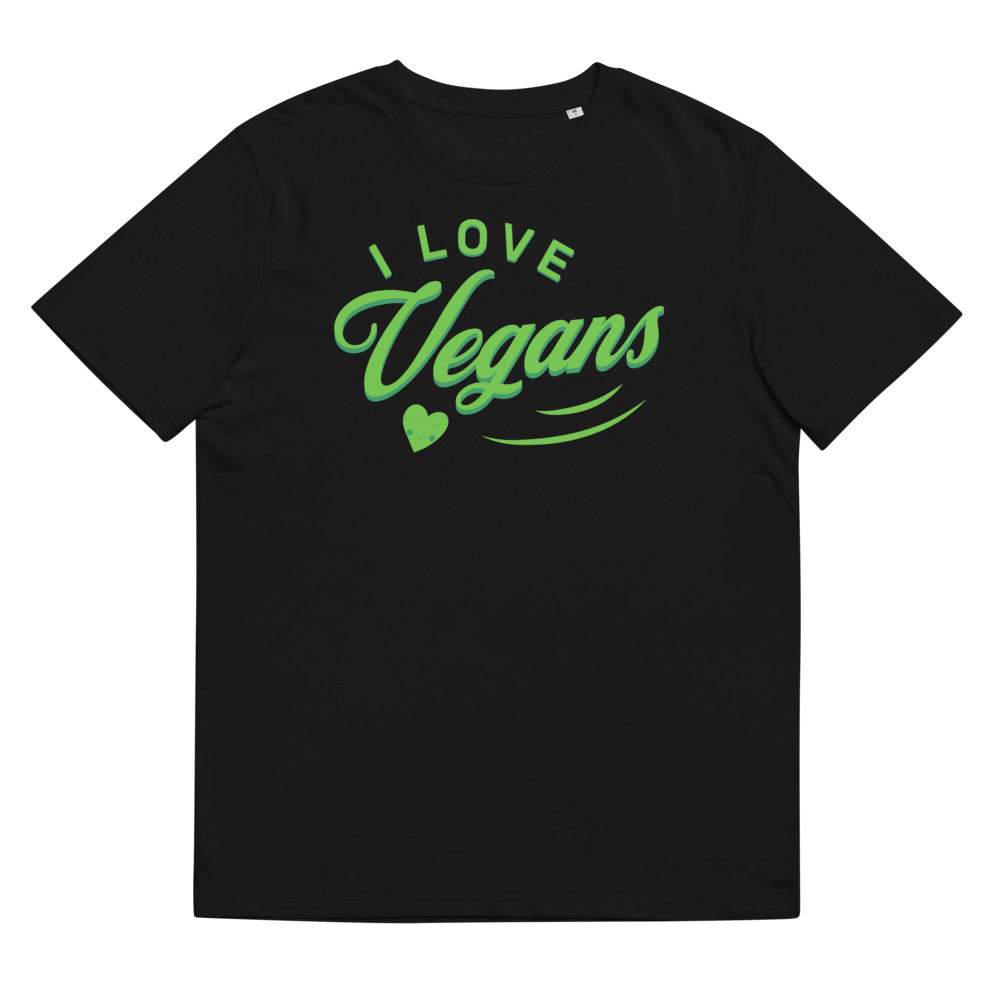 I LOVE VEGANS - Premium Unisex Kurzarm T-Shirt mit Aufdruck