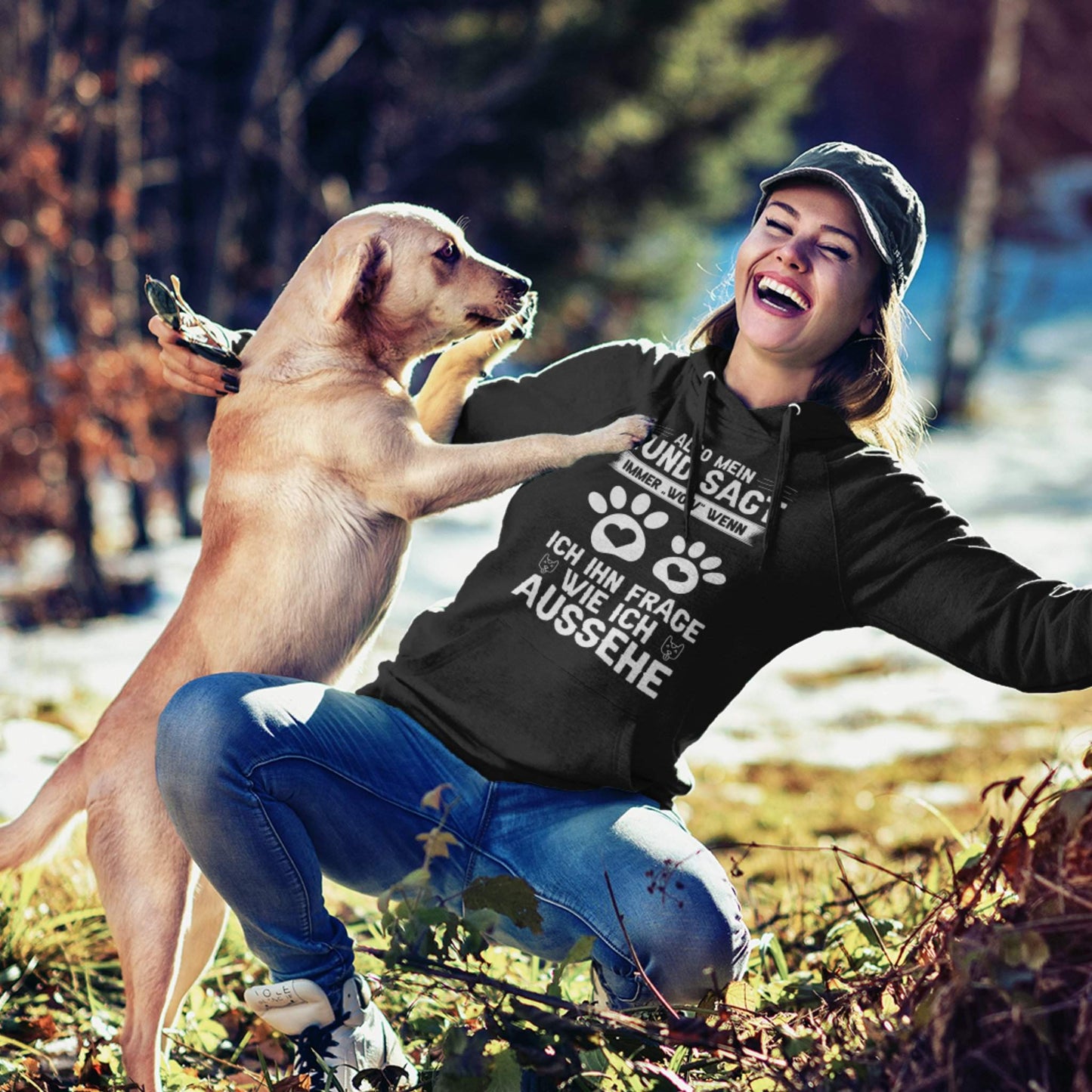 Mein Hund sagt immer wow... Unisex Kapuzenpullover Hoodie