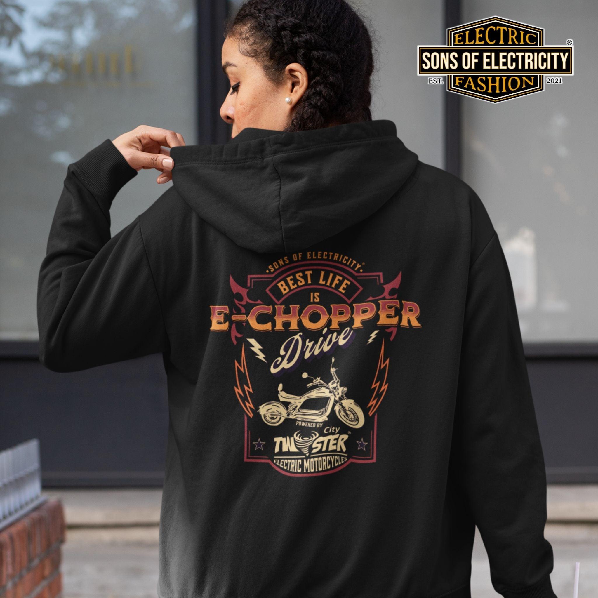 Organic Premium E-Chopper Hoodie: SONS OF ELECTRICITY- Best