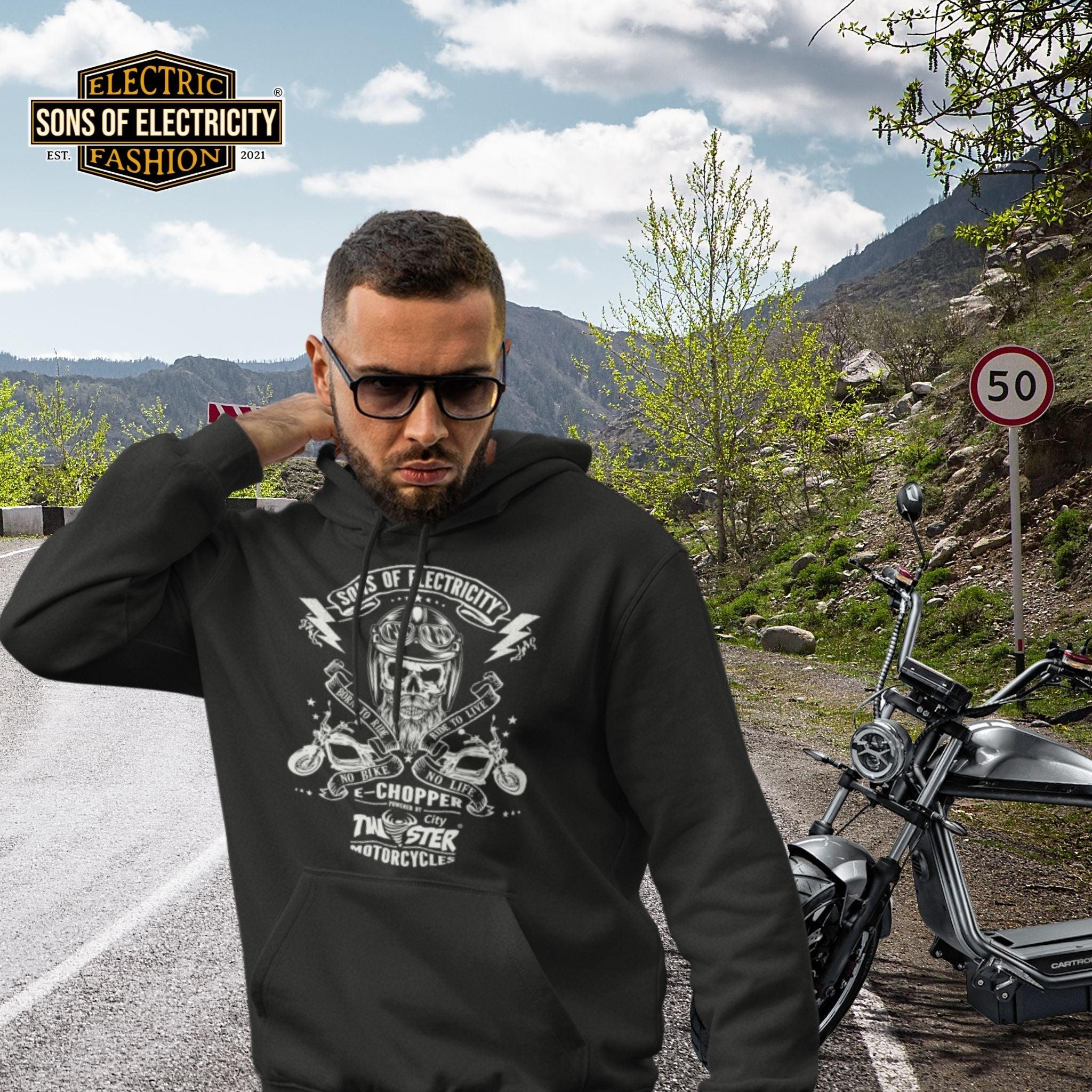 Organic Premium E-Chopper Hoodie: SONS OF ELECTRICITY - Born