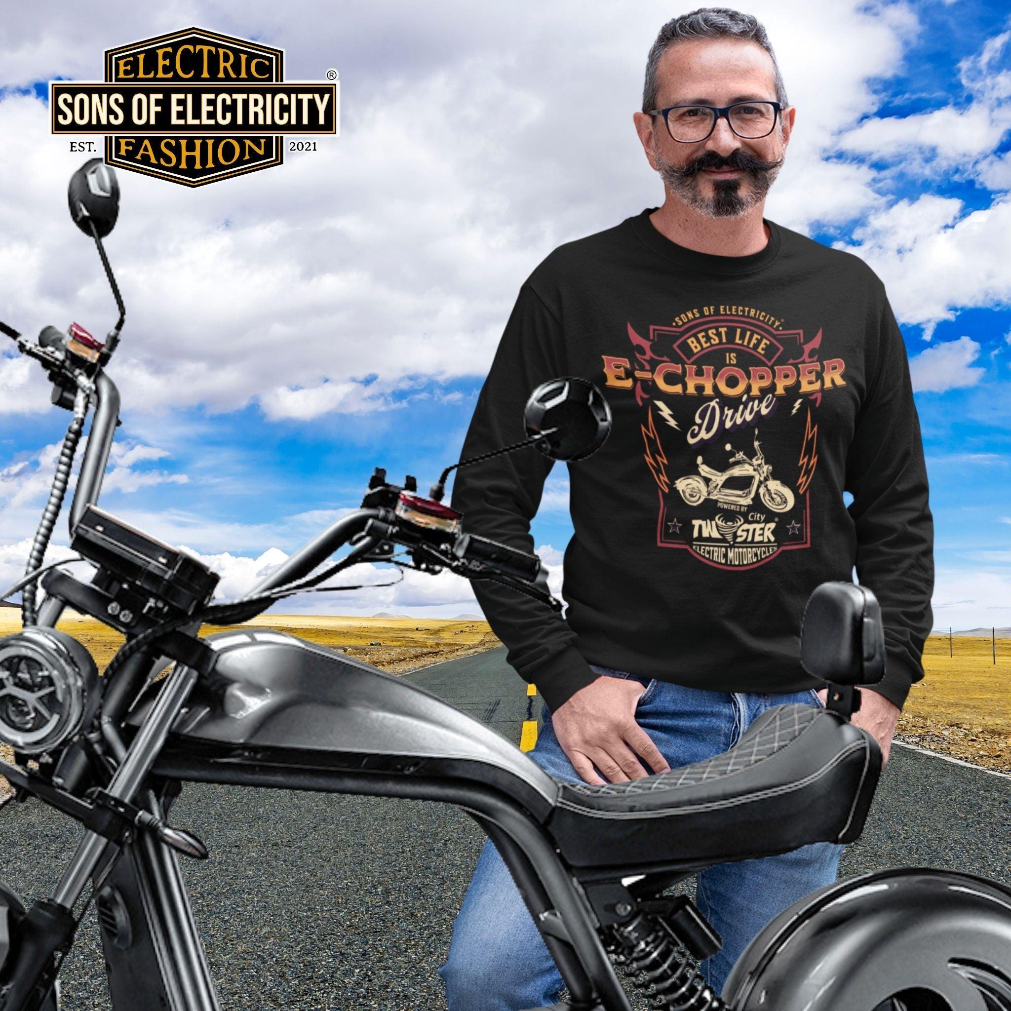 Organic Premium E-Chopper Sweatshirt: SONS OF ELECTRICITY -