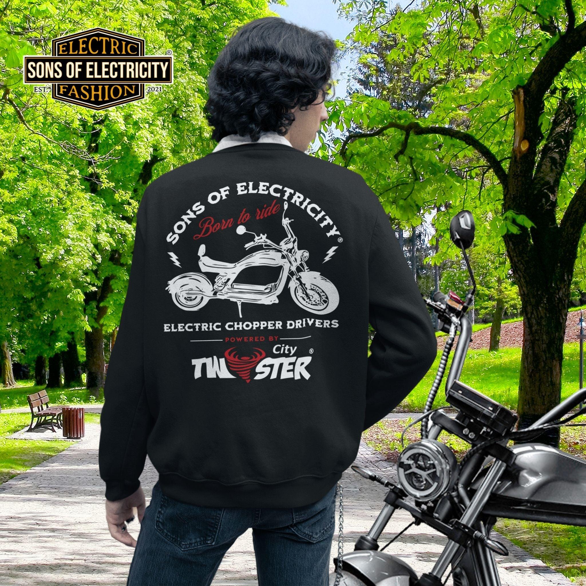 Organic Premium E-Chopper Sweatshirt: SONS OF ELECTRICITY -