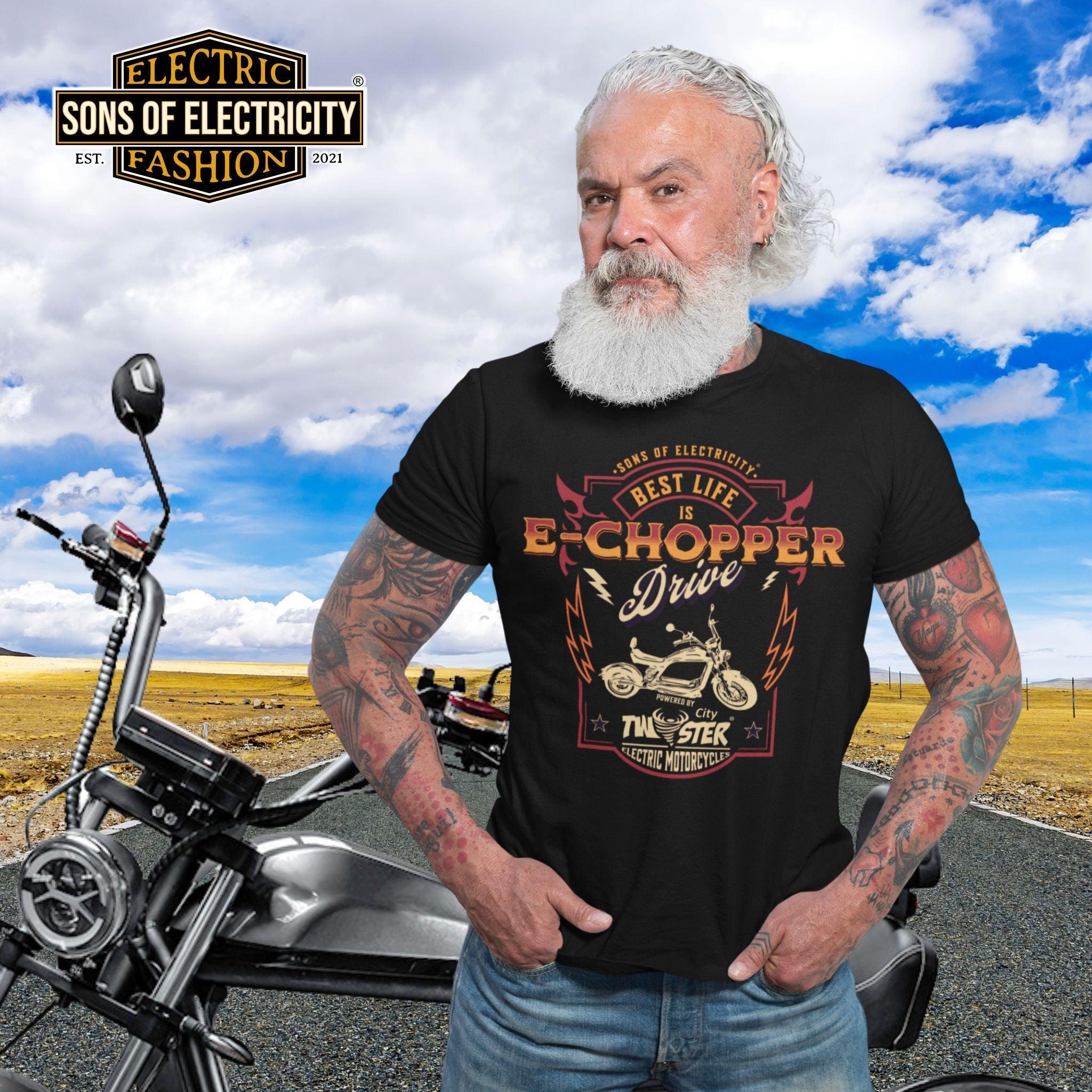 Organic Premium E-Chopper T-Shirt: SONS OF ELECTRICITY -