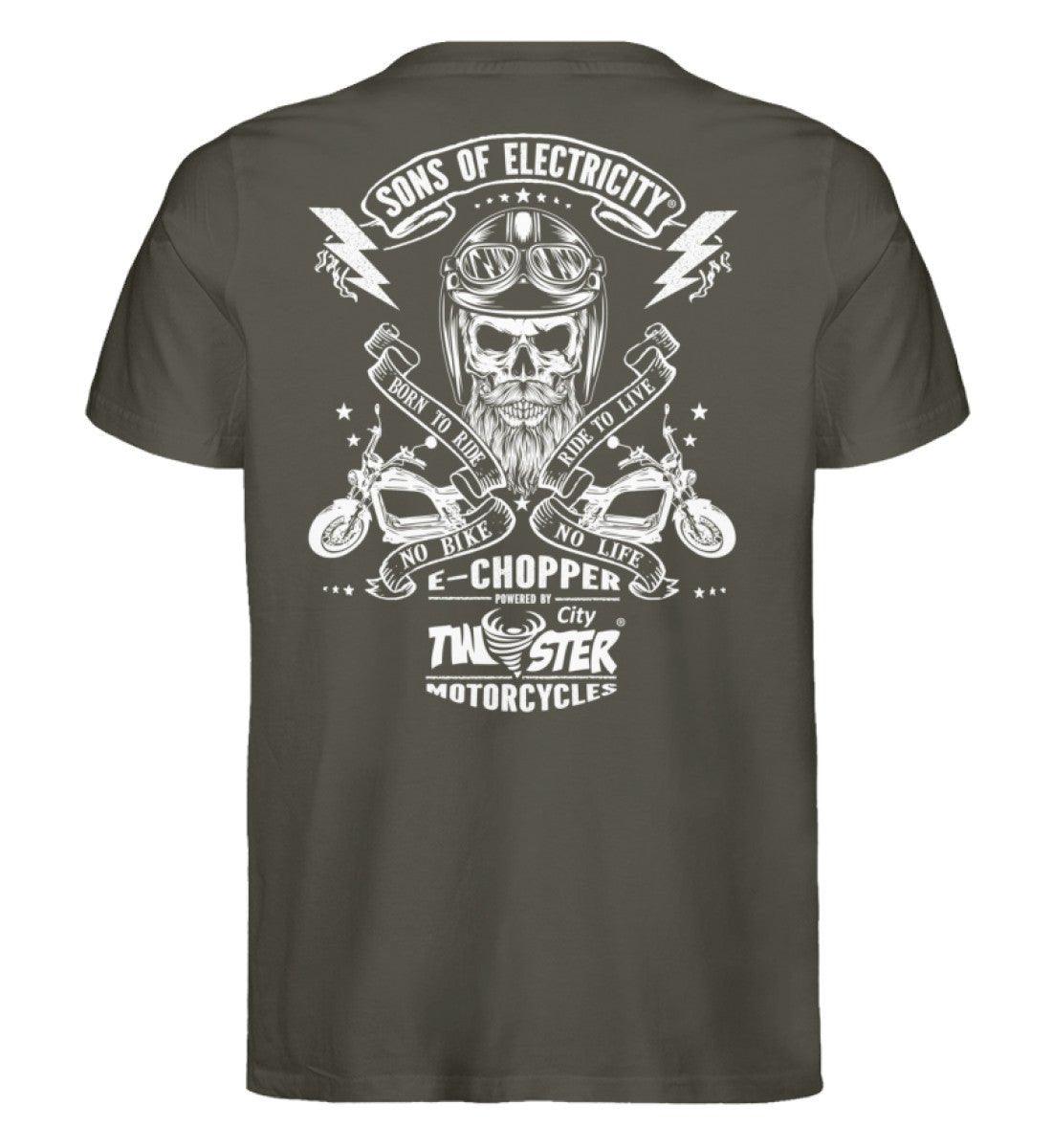Organic Premium E-Chopper T-Shirt: SONS OF ELECTRICITY- Born