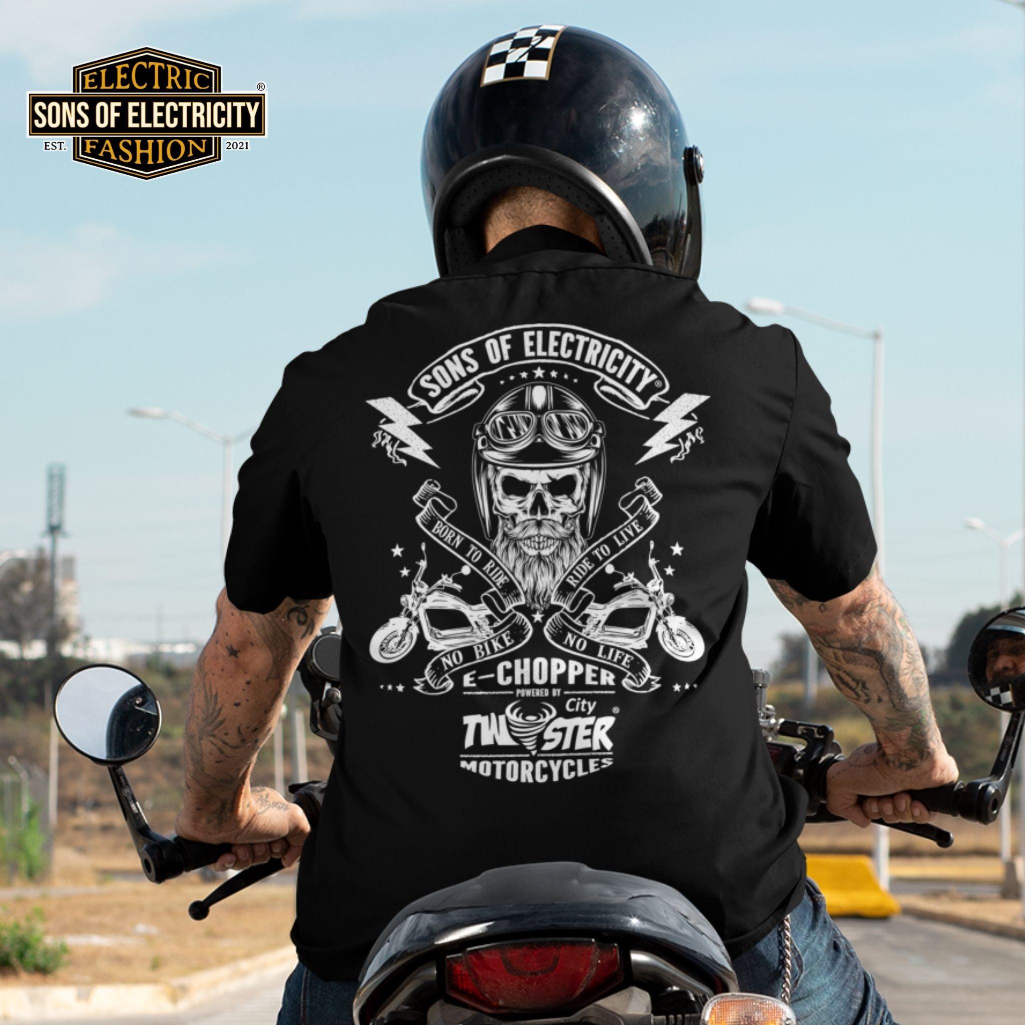 Organic Premium E-Chopper T-Shirt: SONS OF ELECTRICITY- Born
