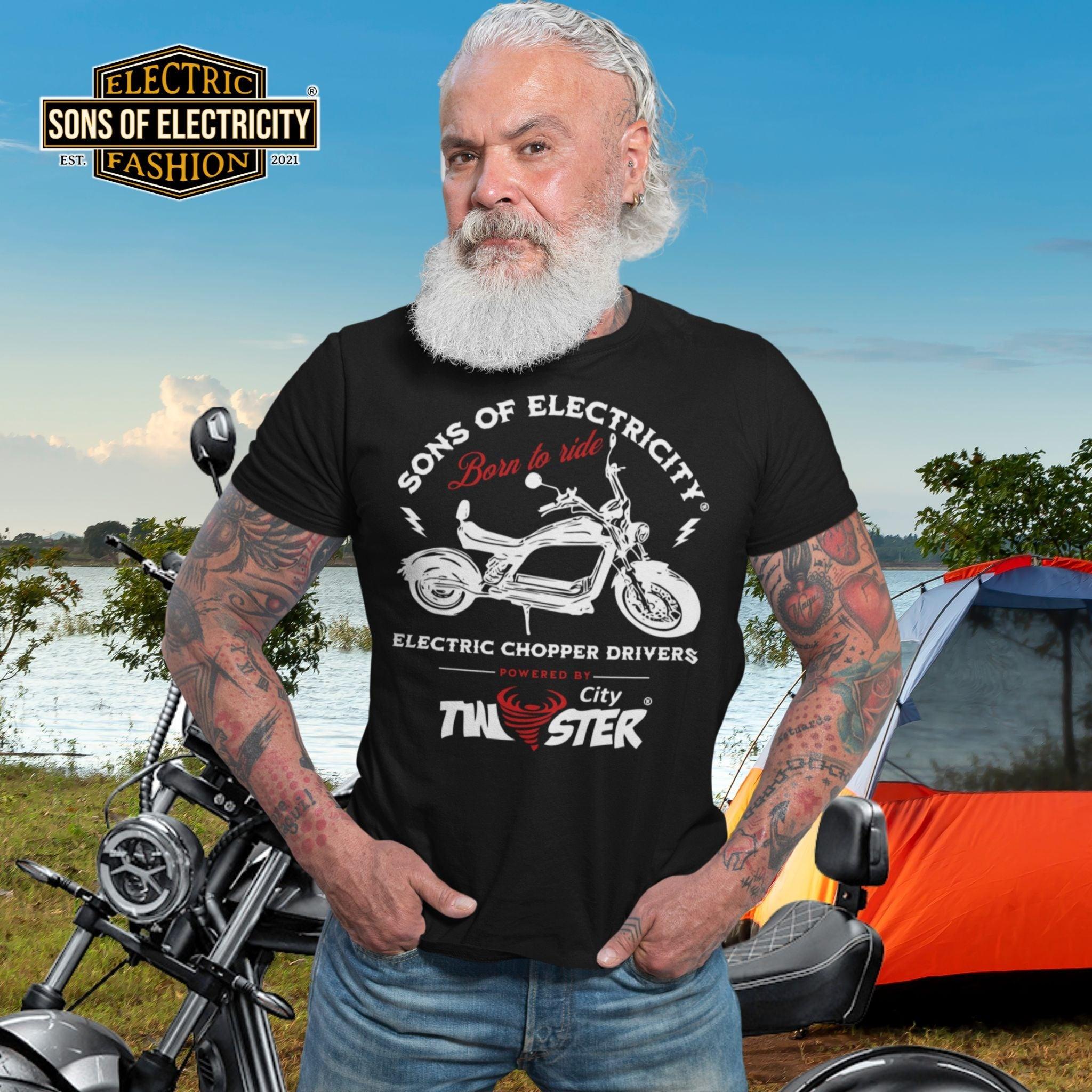 Organic Premium E-Chopper T-shirt: SONS OF ELECTRICITY -
