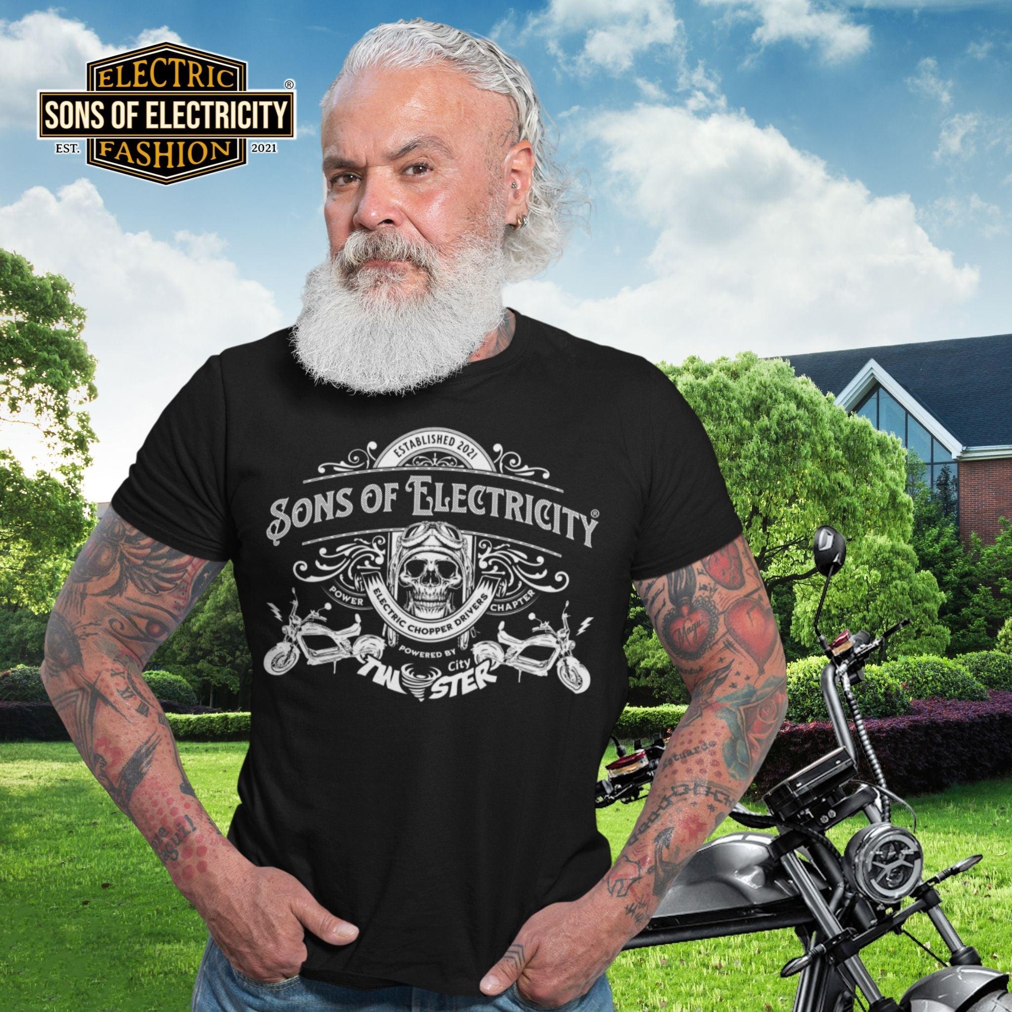 Organic Premium E-Chopper T-Shirt: SONS OF ELECTRICITY –