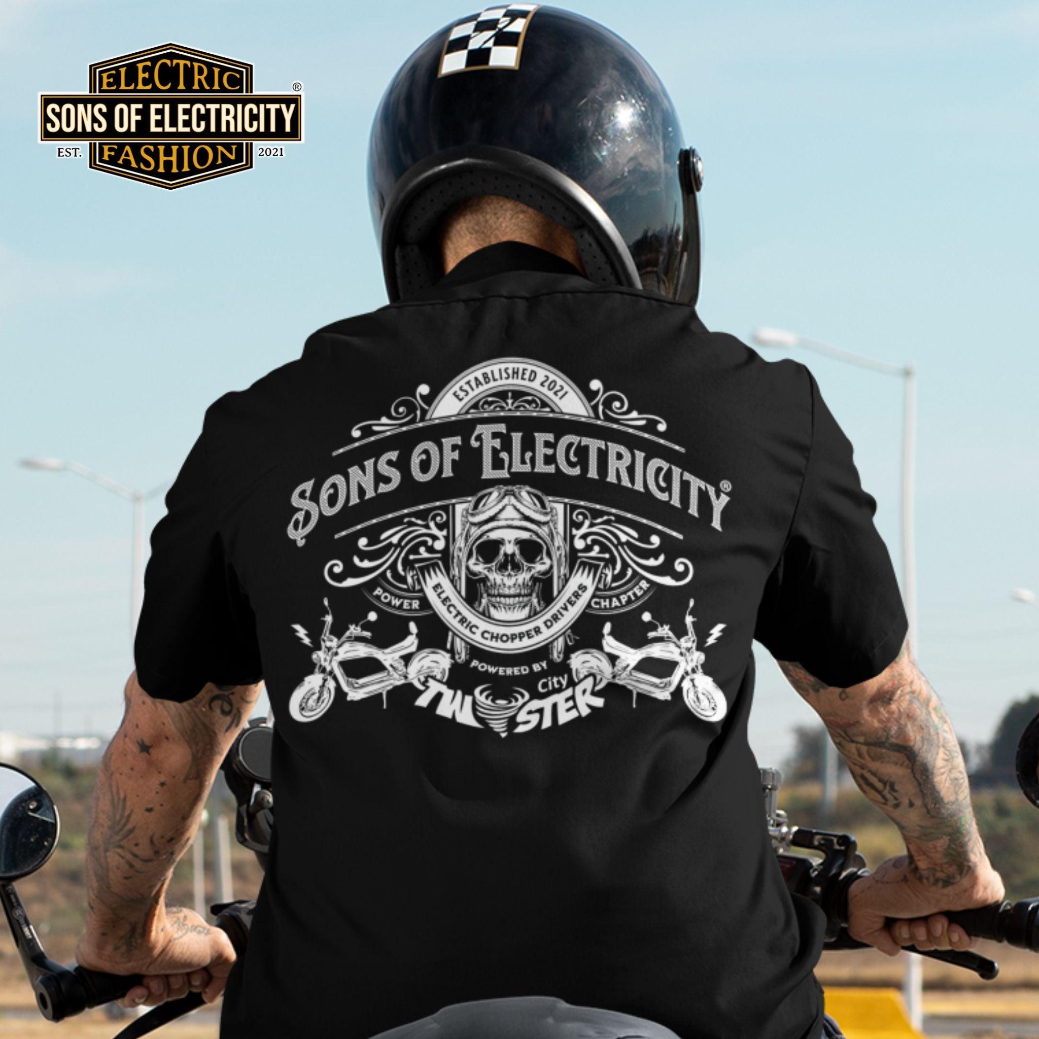 Organic Premium E-Chopper T-Shirt: SONS OF ELECTRICITY –