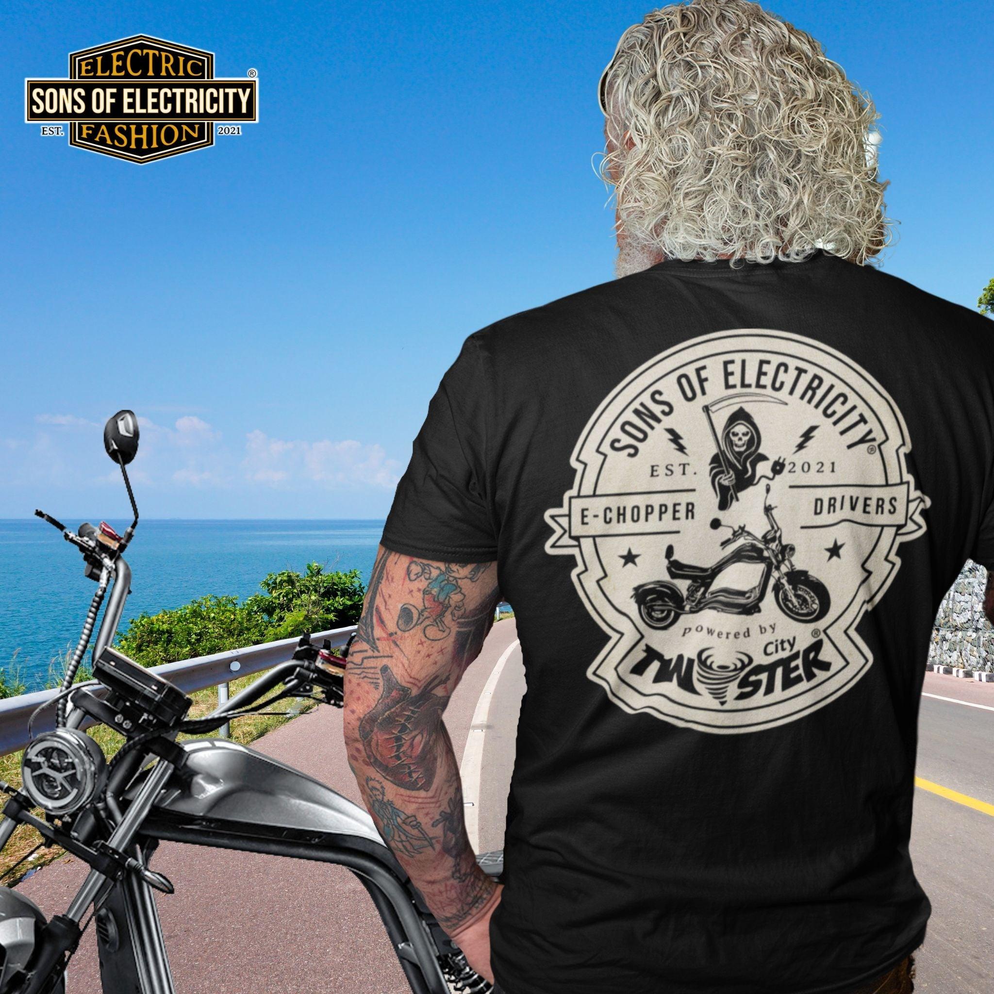 Organic Premium E-Chopper T-Shirt: SONS OF ELECTRICITY –