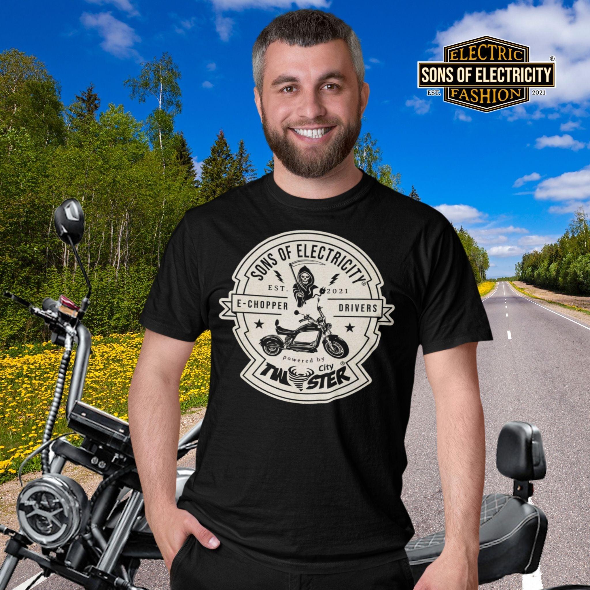 Organic Premium E-Chopper T-Shirt: SONS OF ELECTRICITY –