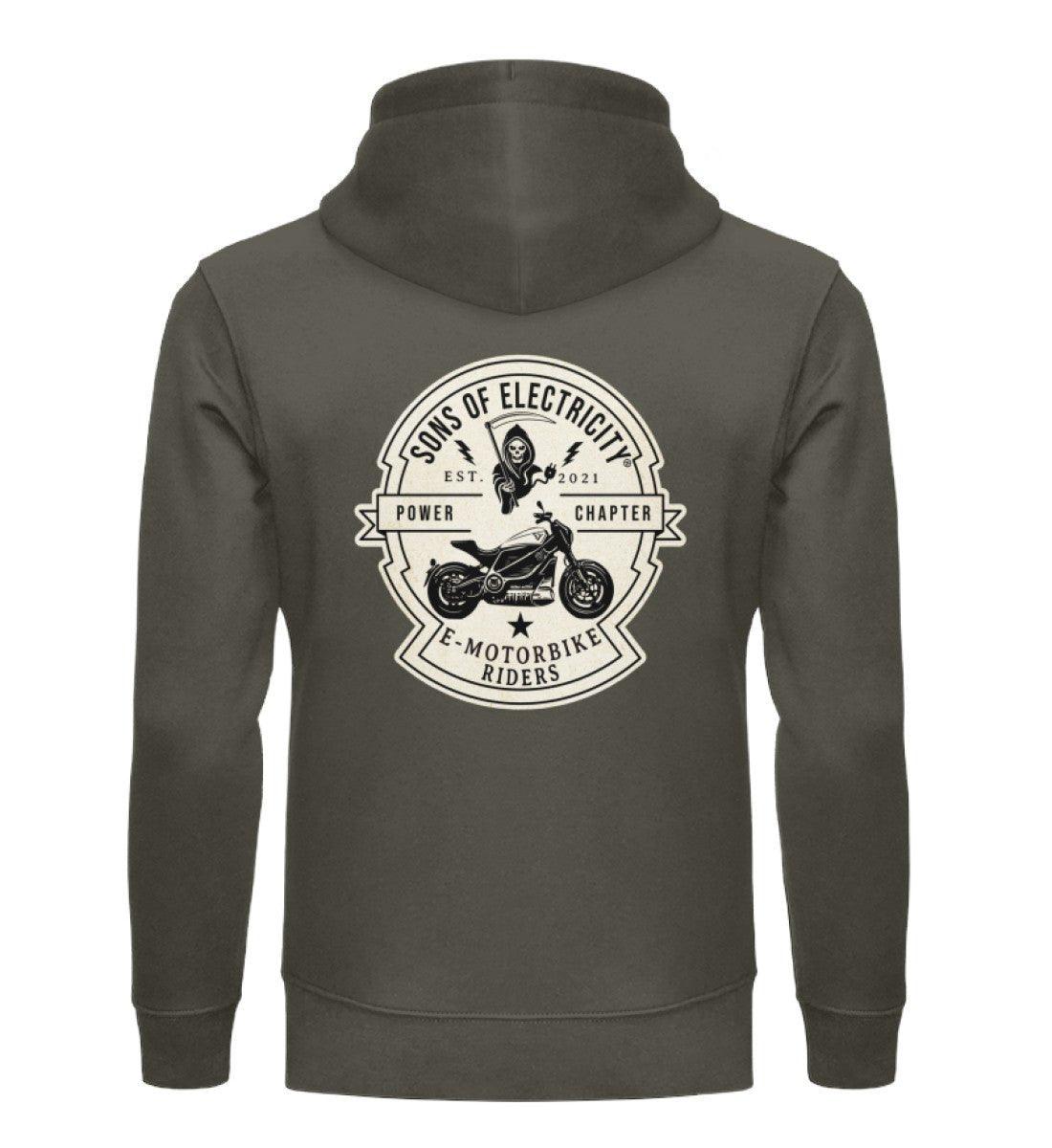 Organic Premium E-Motorrad Hoodie: SONS OF ELECTRICITY -