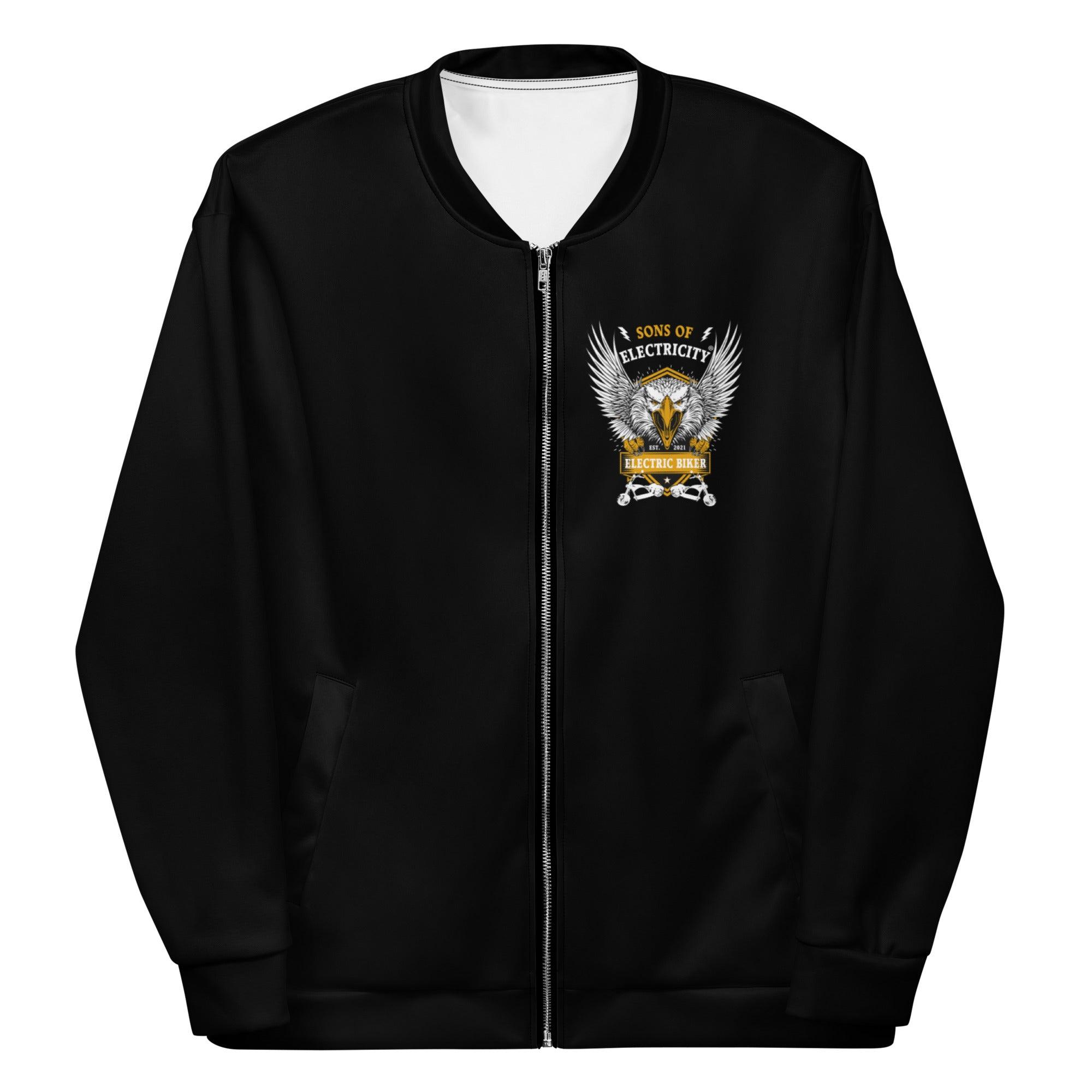 Premium E-Chopper (1) Bomberjacke: Electric Biker mit Adler