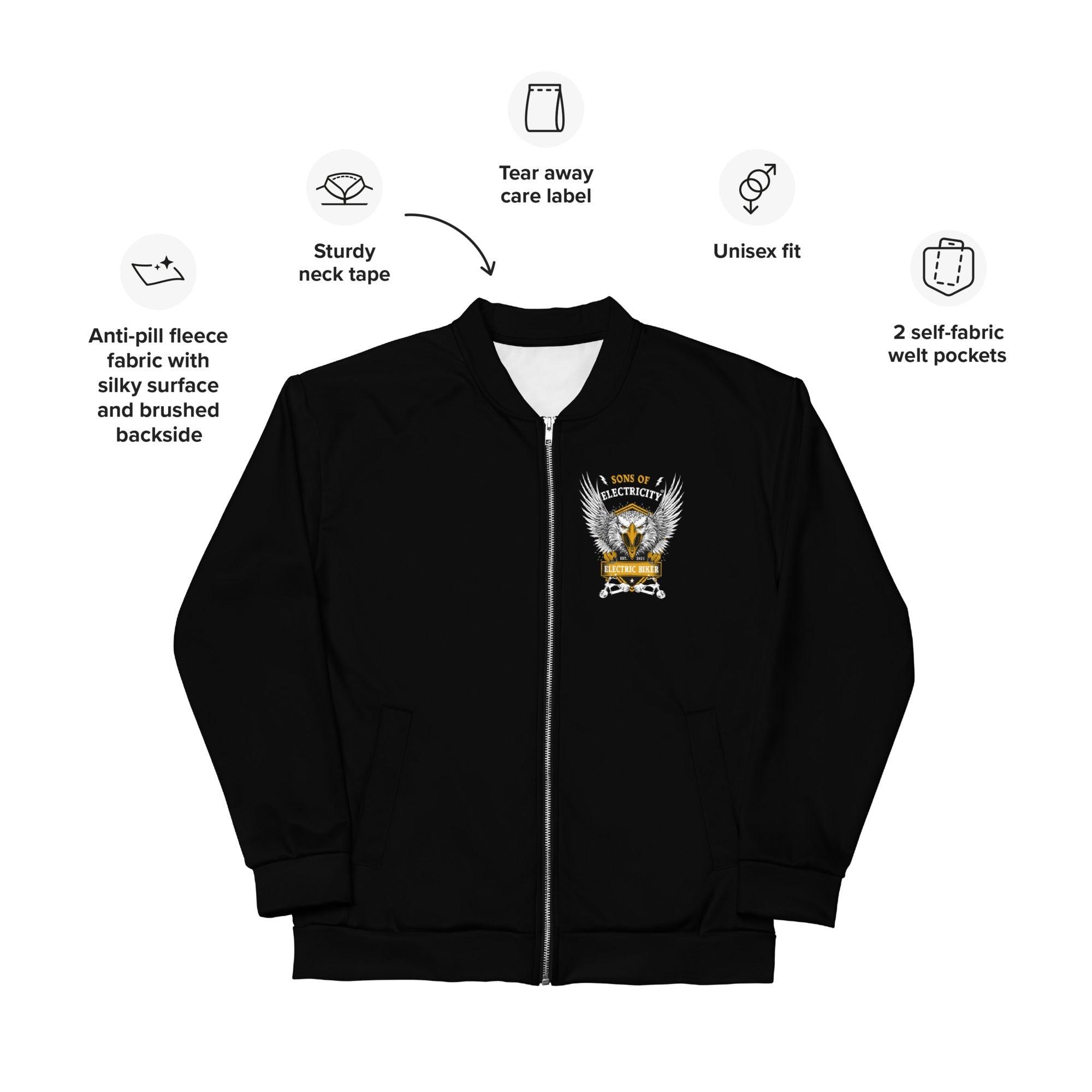 Premium E-Chopper (1) Bomberjacke: Electric Biker mit Adler