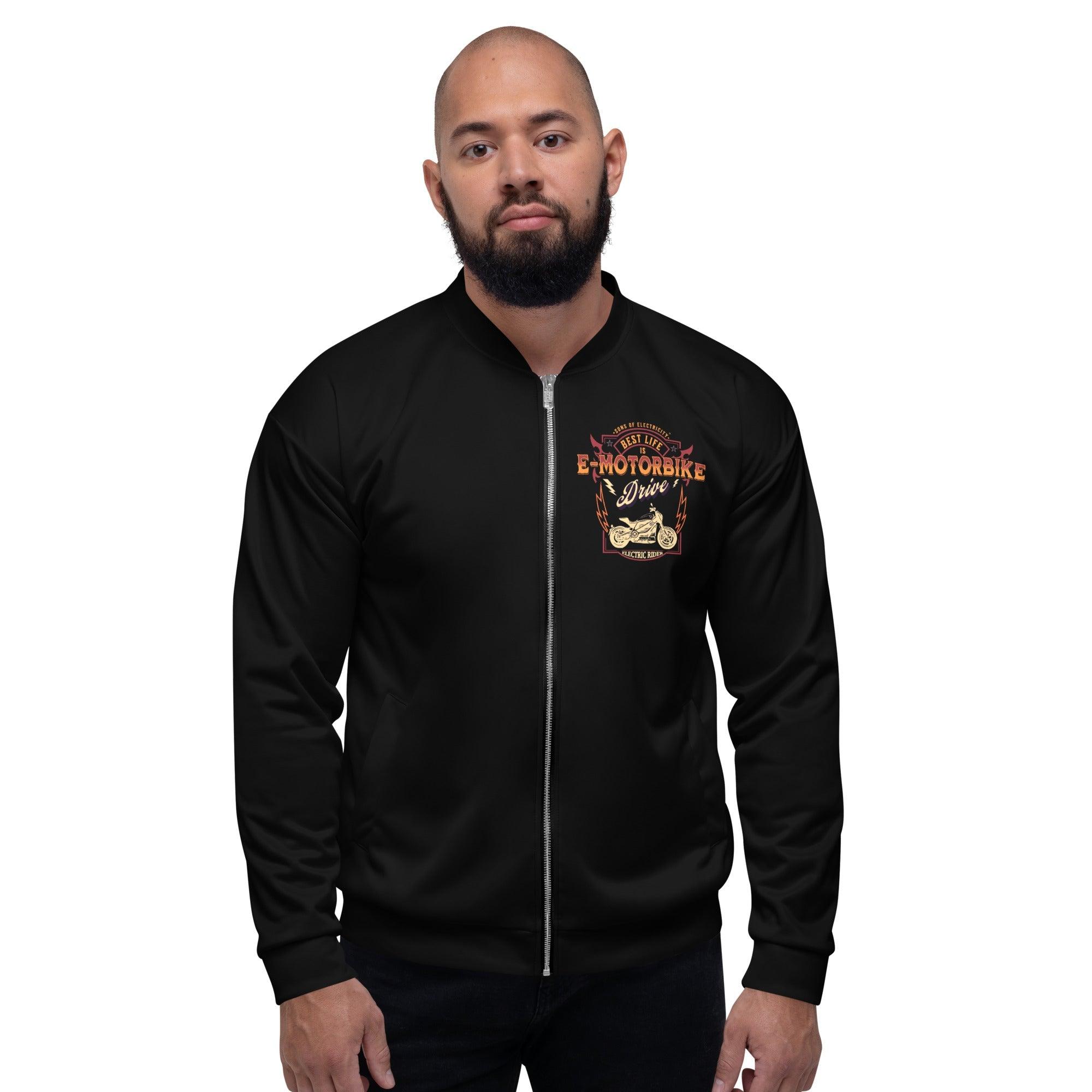 Premium E-Motorrad Bomberjacke: Best Life is E-Motorbiker