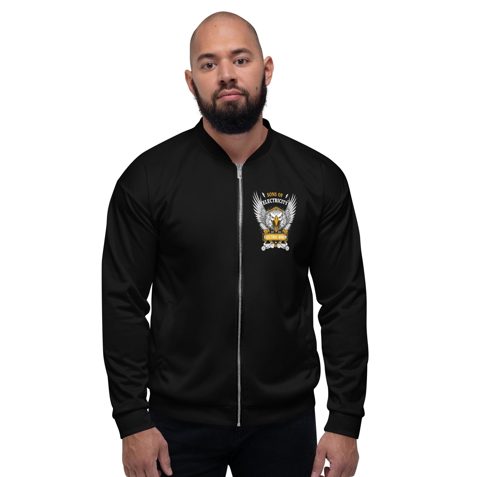 Premium E-Motorrad Bomberjacke: Electric Biker mit Adler
