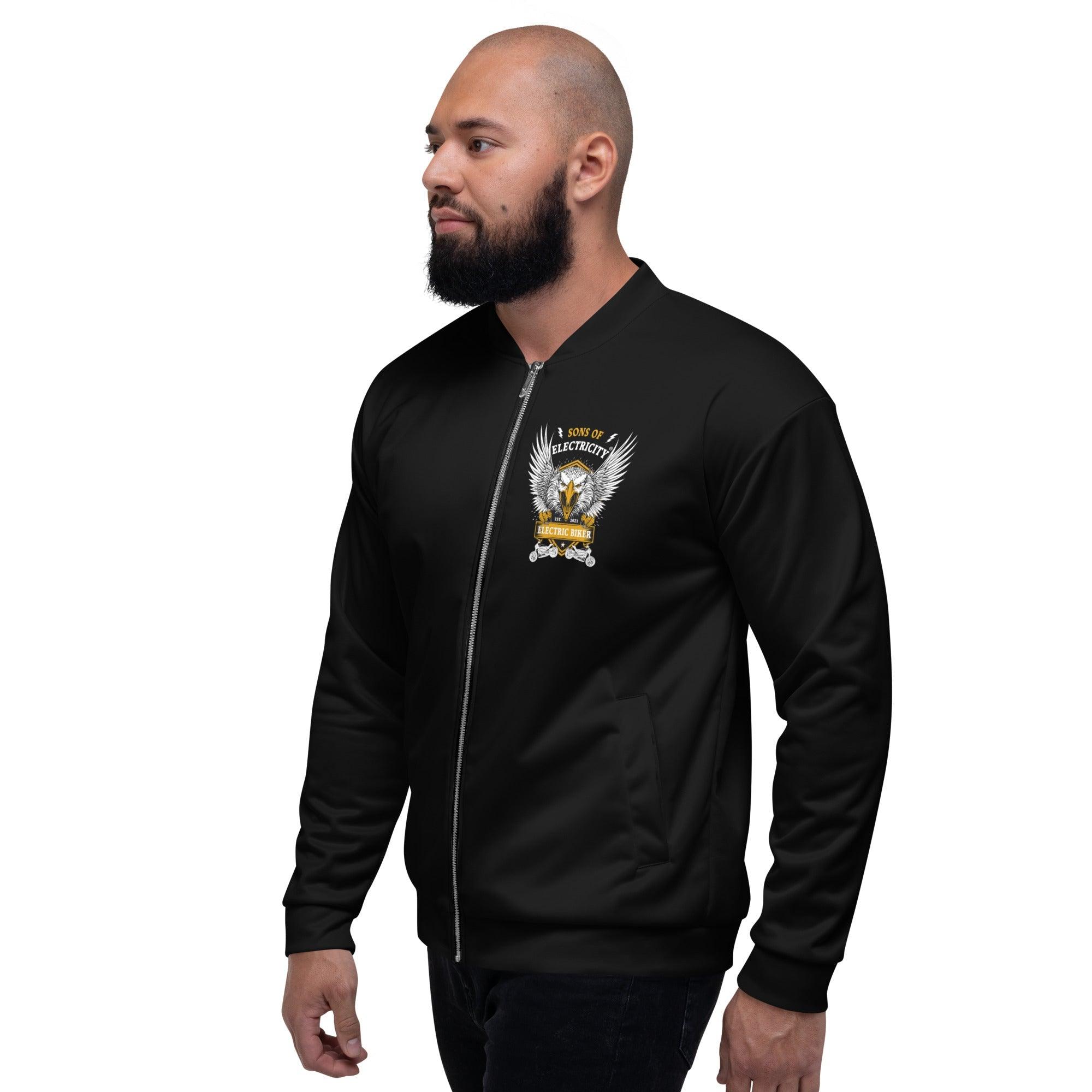 Premium E-Motorrad Bomberjacke: Electric Biker mit Adler