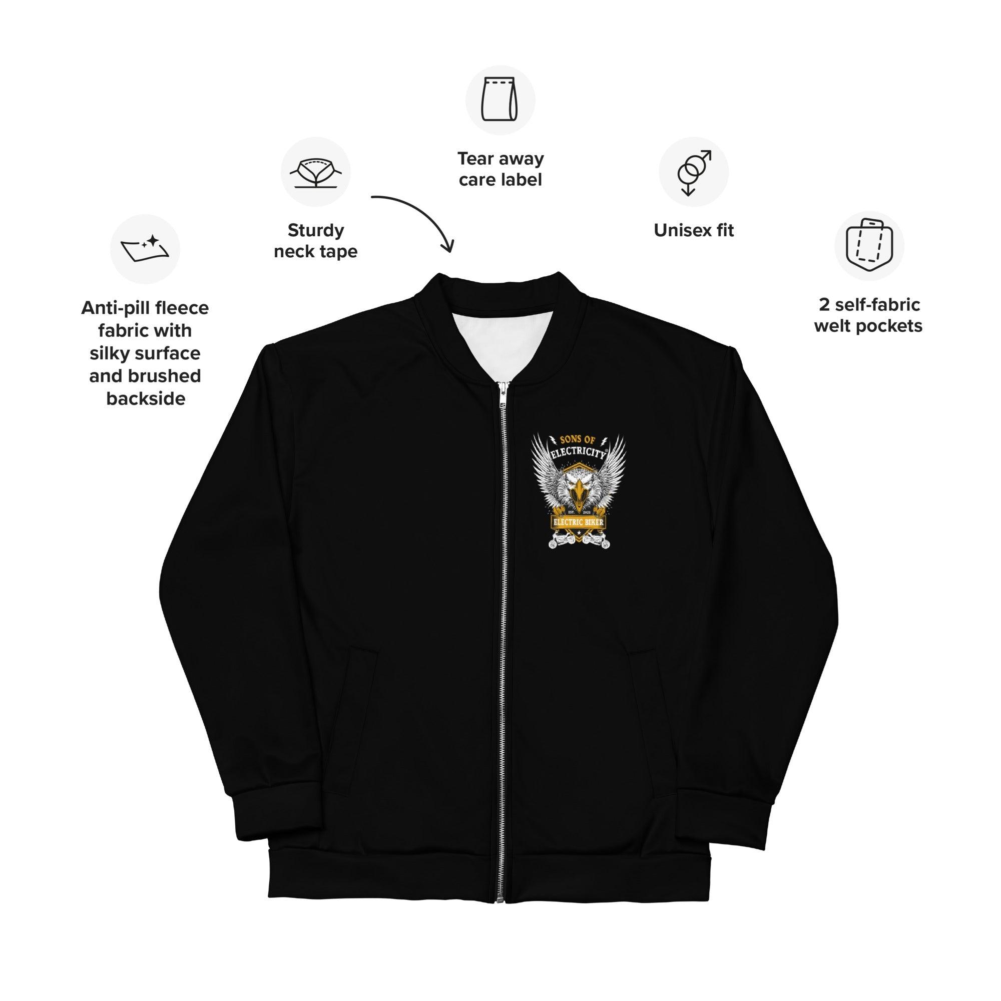 Premium E-Motorrad Bomberjacke: Electric Biker mit Adler