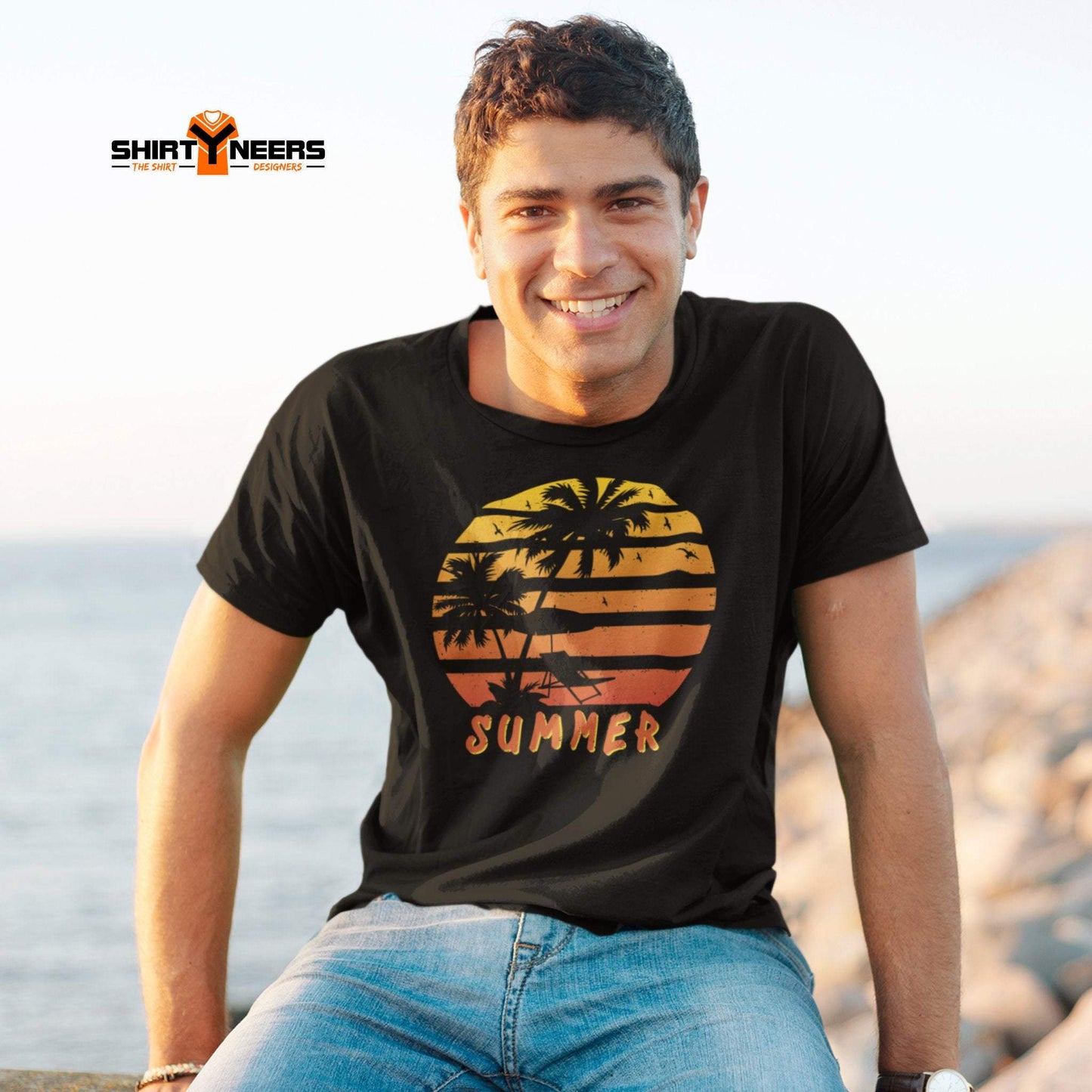 Summer - Premium Bio Unisex Kurzarm T-Shirt mit Aufdruck