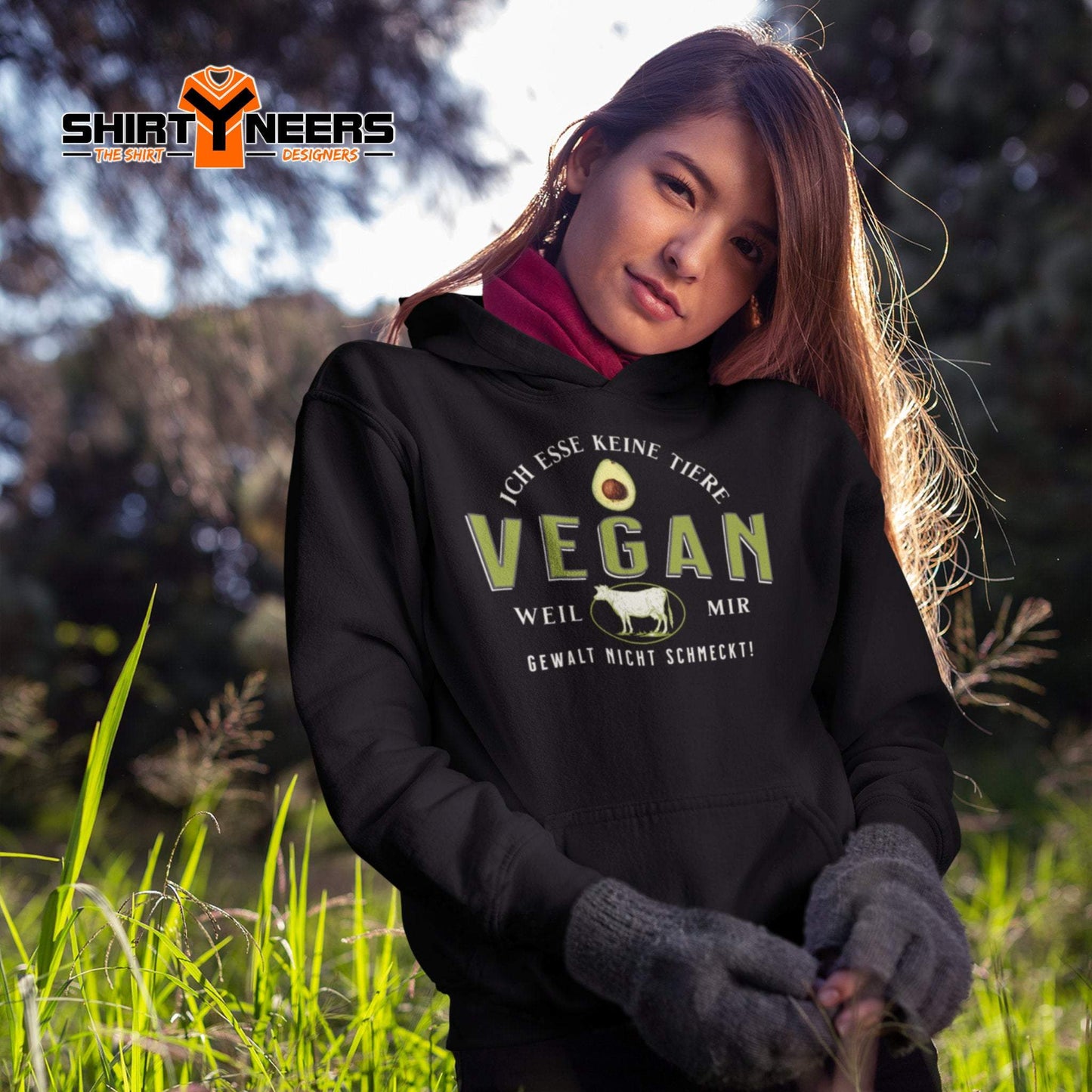 VEGAN - Ich esse keine Tiere - Premium Unisex Bio Hoodie