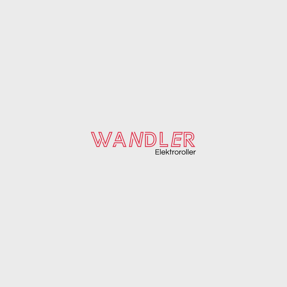Logo für Wandler Elektroroller mit dem Markennamen in roten, umrandeten Buchstaben und dem Wort Elektroroller darunter.