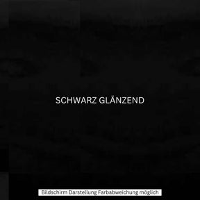Selbstverständlich! Hier ist Ihr überarbeiteter Satz unter Verwendung der angegebenen Produktdaten: Schwarzer Hintergrund mit dem deutschen Text „SCHWARZ GLÄNZEND“ in der Mitte, der auf die hochwertige Verarbeitung anspielt, die für Highlights der Elektromobilität wie den CityTwister 6.0 PREMIUM DUO 45 km/h | 56 AH Akku | Carplay-Display typisch ist – Der originale E-Chopper von City Twister. Unten ist auf einem weißen Balken zu lesen: Bildschirmdarstellung – Farbabweichungen möglich.