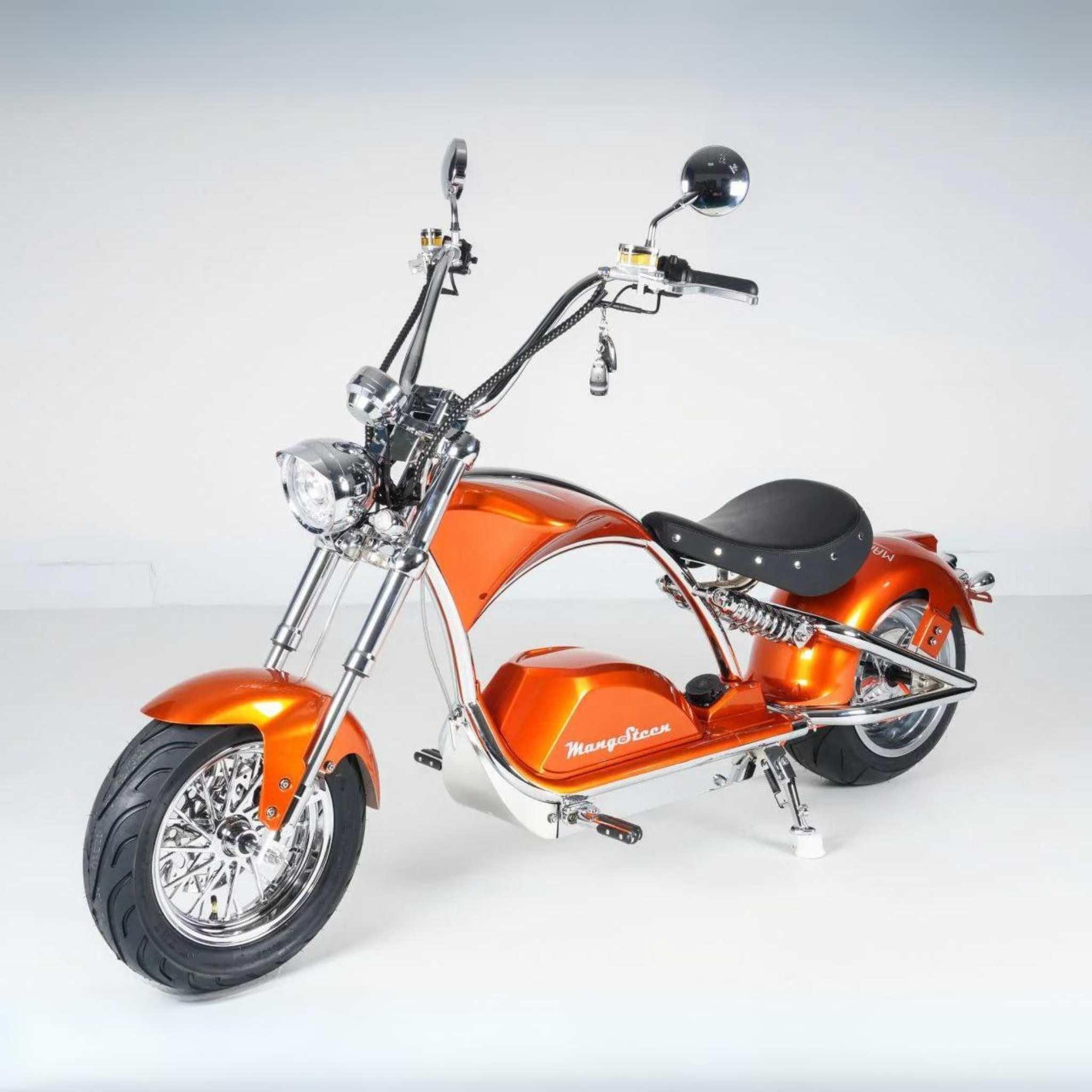 E-Chopper Mangosteen ONE Custom Chrome limited Edition 45 km/h 2000 Watt 40 Ah