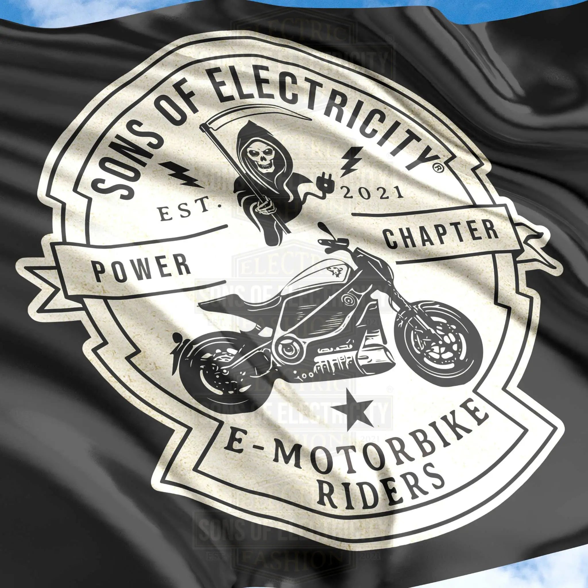 SONS OF ELECTRICITY Hiss-Fahne - E-Motorbike Riders -