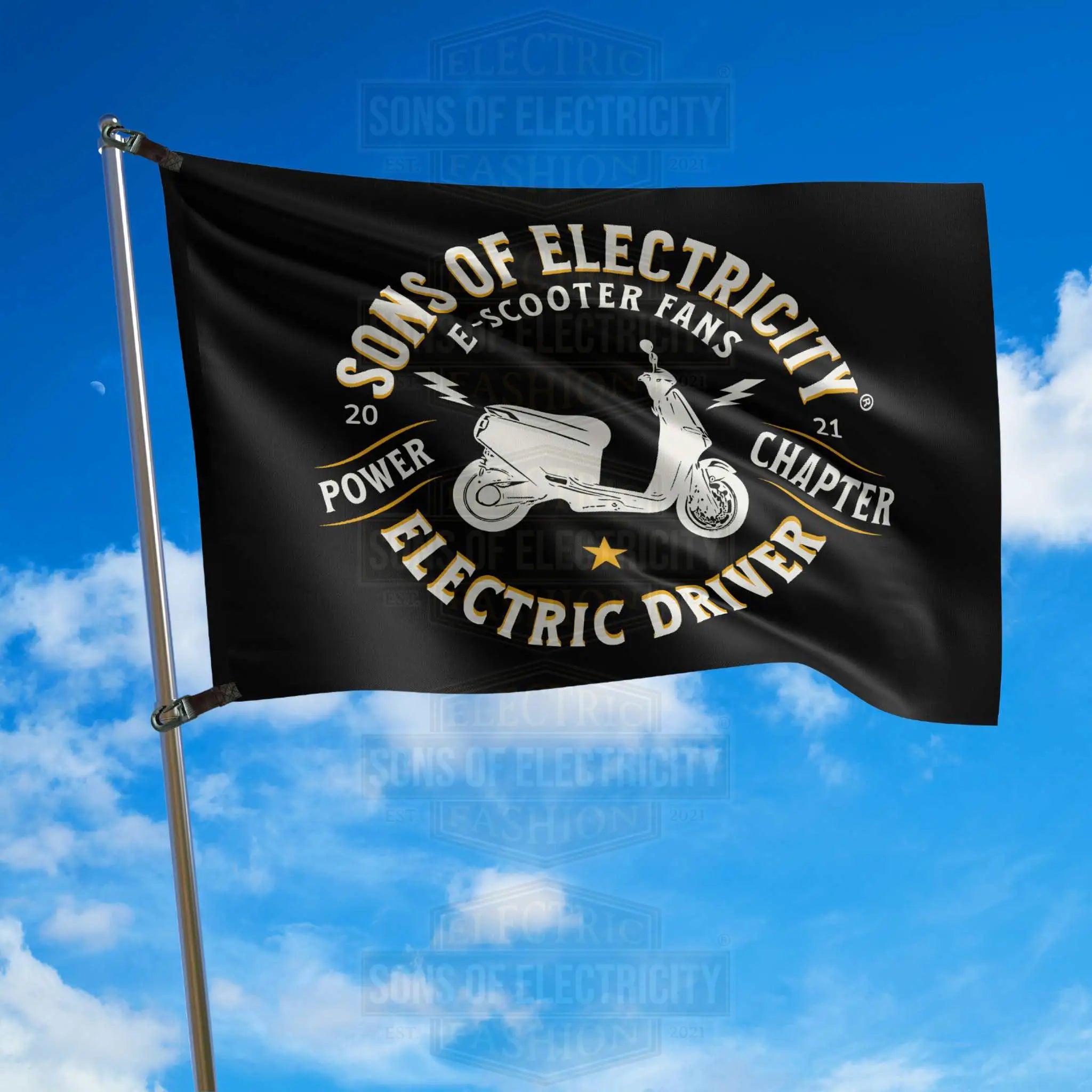 SONS OF ELECTRICITY Hiss-Fahne - E-Motorroller Fans Electric