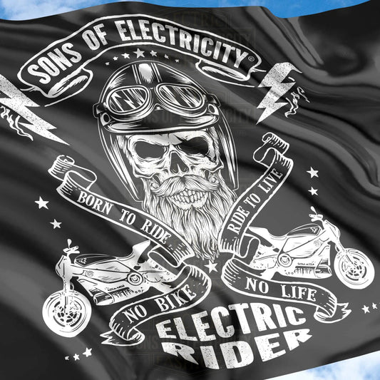 SONS OF ELECTRICITY Hiss-Fahne - E-Motorrad Electric Rider -