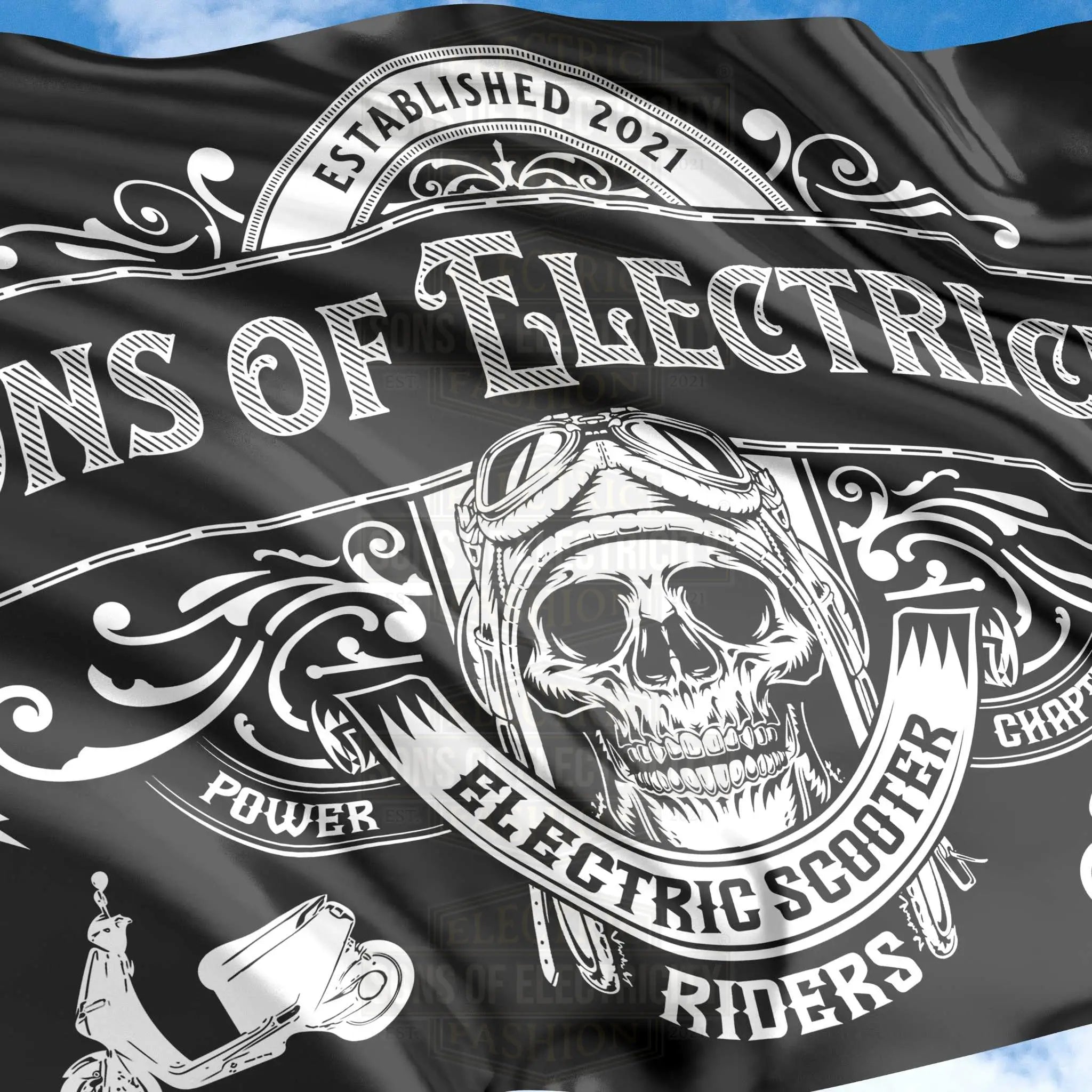 SONS OF ELECTRICITY Hiss-Fahne - Elektro Motorroller Riders