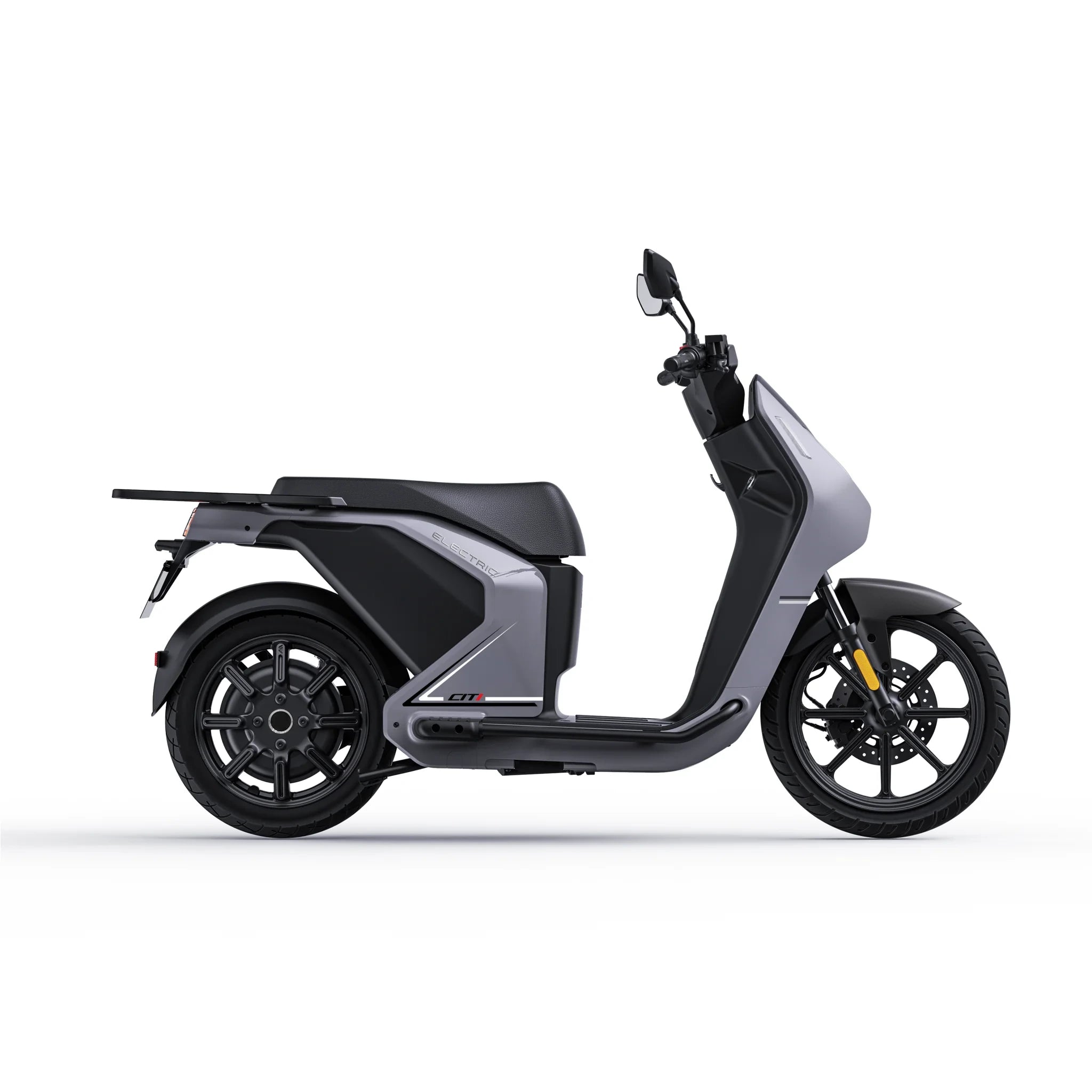 VMOTO CITI Elektroroller in Grau, Seitenansicht – urbaner E-Roller mit 80 km/h, erhältlich bei SONS OF ELECTRICITY, Dortmund, Deutschland