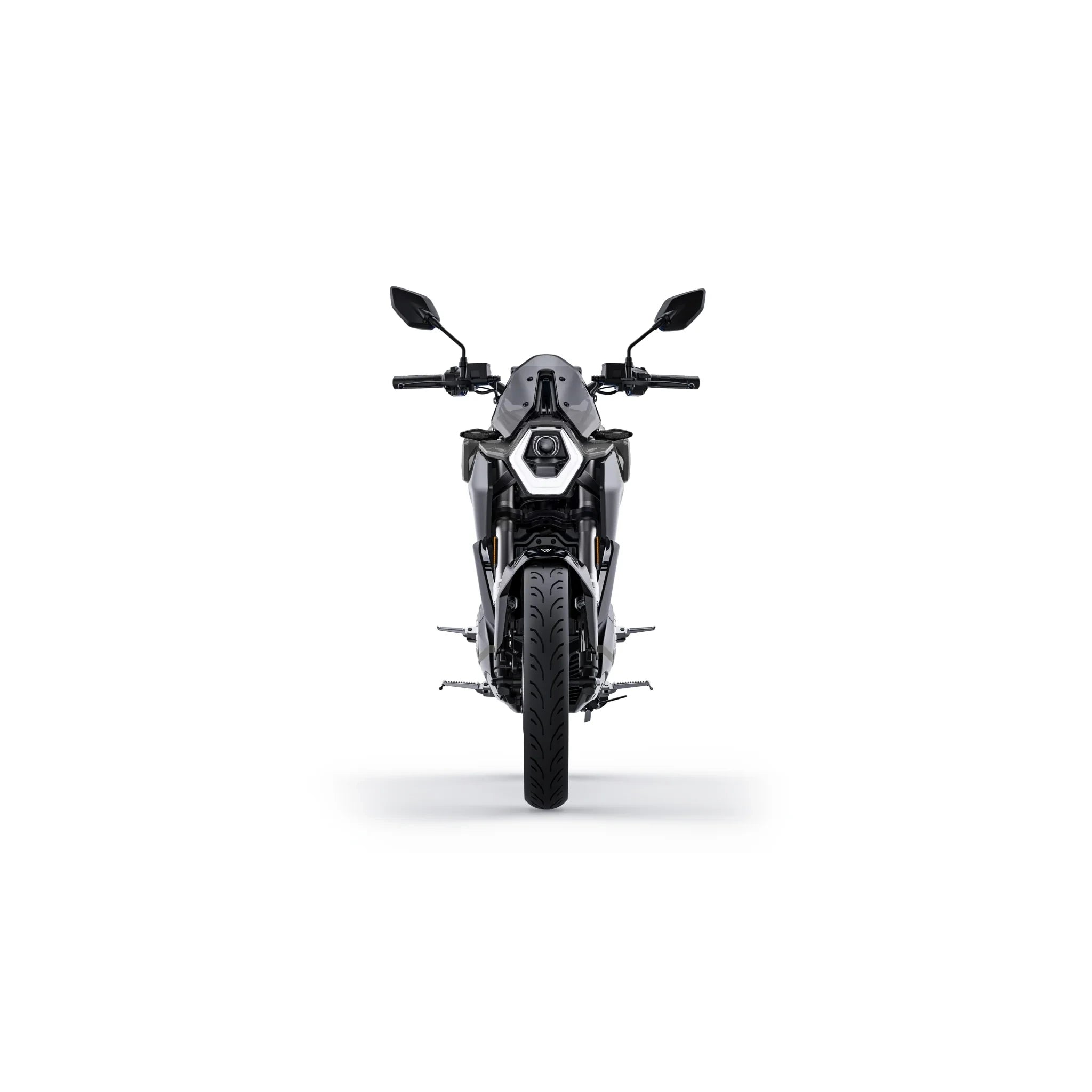 VMOTO Stash Elektroroller in Grau, Frontansicht – sportlicher E-Roller mit 120 km/h und ABS, erhältlich bei SONS OF ELECTRICITY, Dortmund, Deutschland