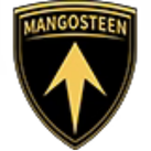 Wappen-Logo der Marke Mangosteen mit Pfeil