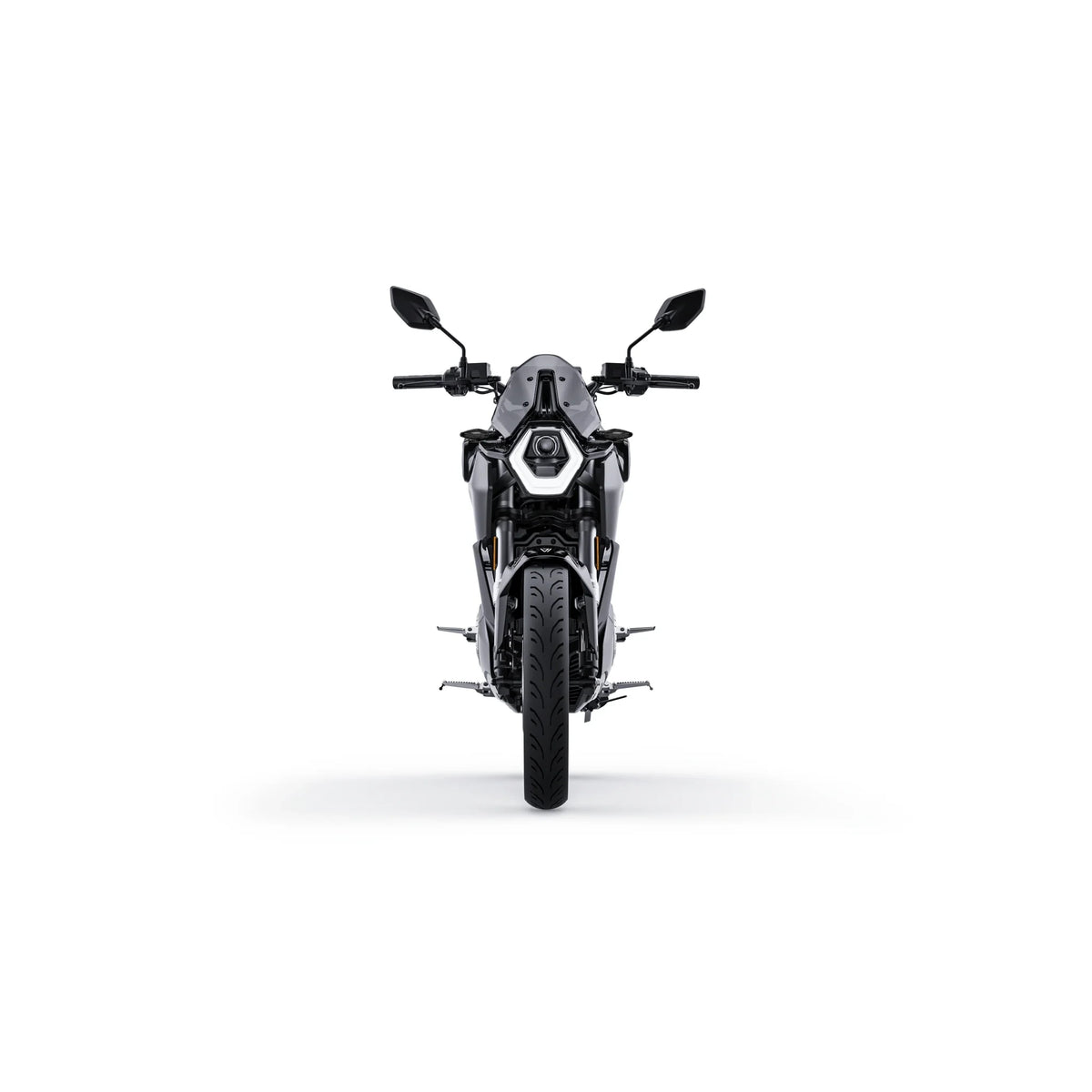 VMOTO Stash Elektroroller in Schwarz, Frontansicht – sportlicher E-Roller mit 120 km/h und ABS, erhältlich bei SONS OF ELECTRICITY, Dortmund, Deutschland