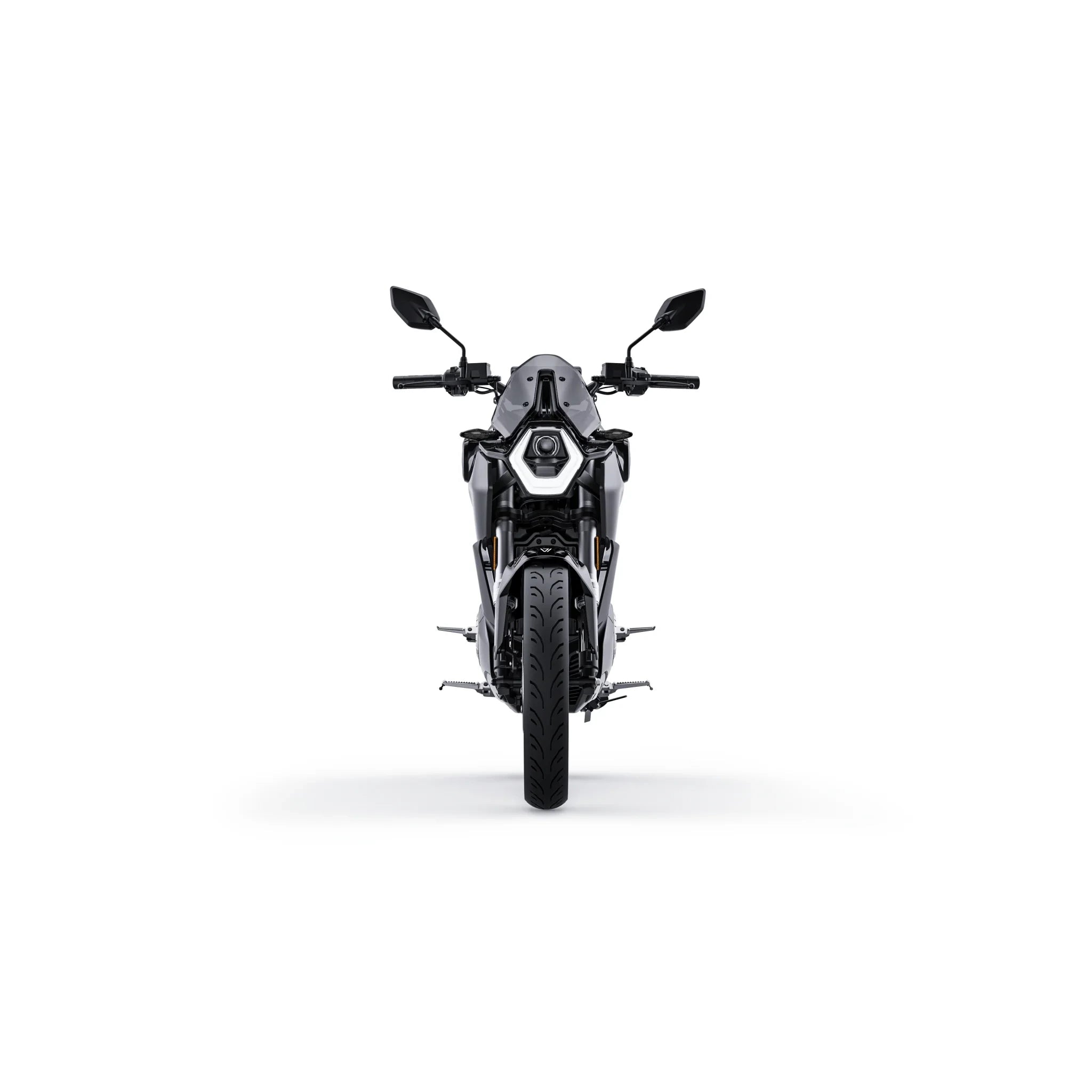 VMOTO Stash Elektroroller in Schwarz, Frontansicht – sportlicher E-Roller mit 120 km/h und ABS, erhältlich bei SONS OF ELECTRICITY, Dortmund, Deutschland
