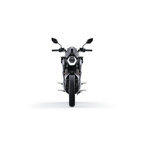 VMOTO Stash Elektroroller in Schwarz, Frontansicht – sportlicher E-Roller mit 120 km/h und ABS, erhältlich bei SONS OF ELECTRICITY, Dortmund, Deutschland