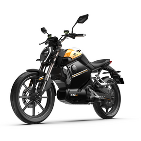 Der VMOTO TSX 72V ist ein moderner gelb-schwarzer Elektroroller im sportlichen Motorrad-Design mit kantiger Linienführung, dargestellt in der Heckansicht auf weißem Grund. Höchstgeschwindigkeit: 45 km/h. Marke: VMOTO.