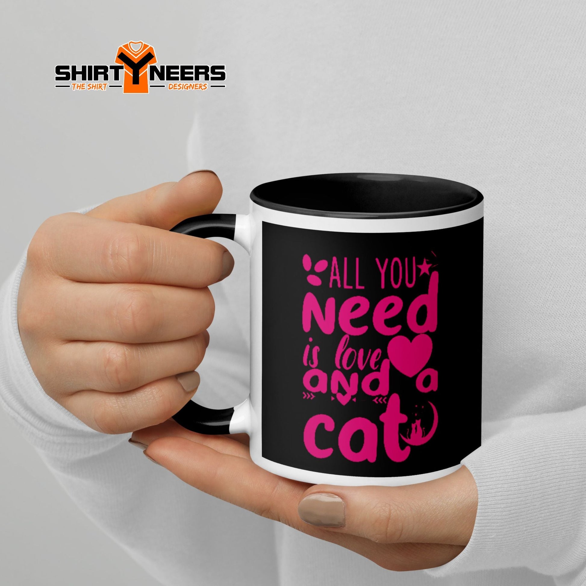All you need is love and a cat – Tasse mit Aufdruck -