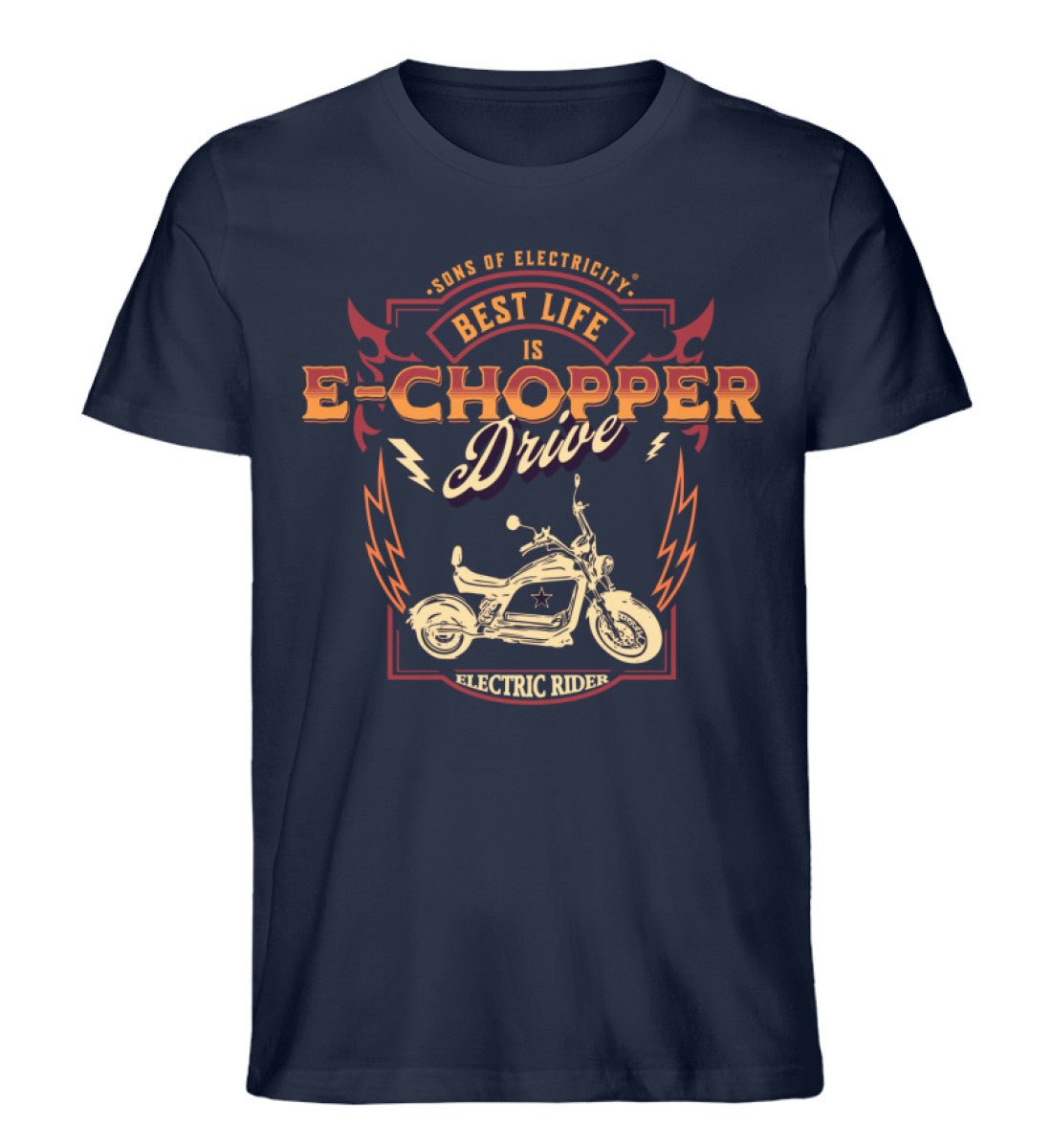 Bio Premium E-Chopper (2) T-Shirt: Best Life is drive -