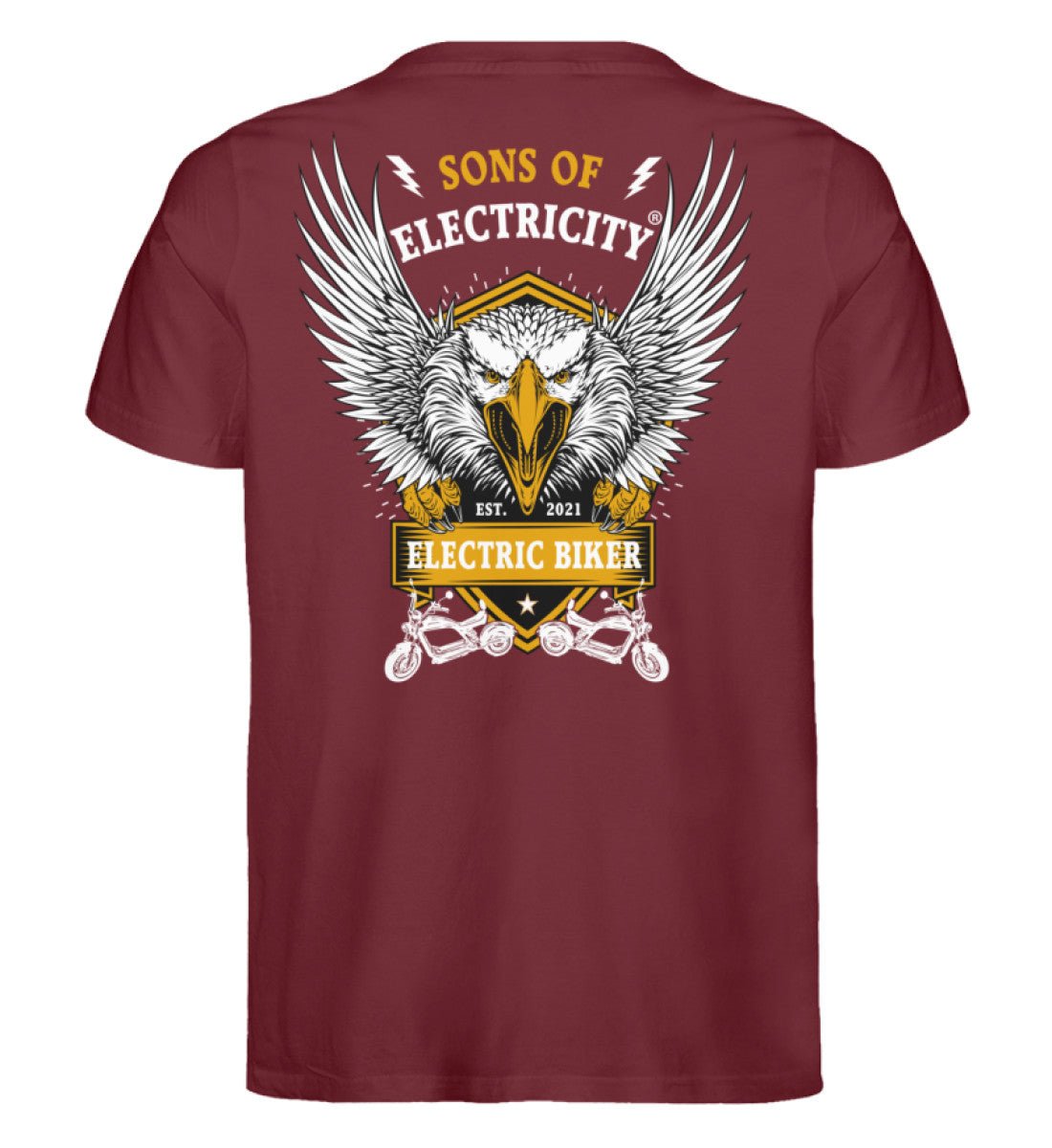 Bio Premium E-Chopper (2) T-Shirt: Electric Biker mit Adler