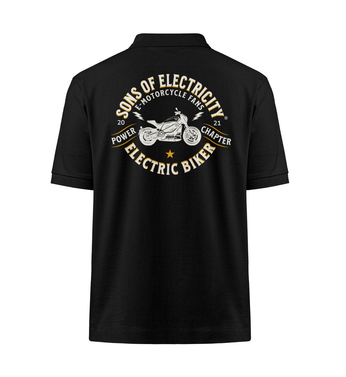 Bio Premium E-Motorrad Polo-Shirt: SONS OF ELECTRICITY