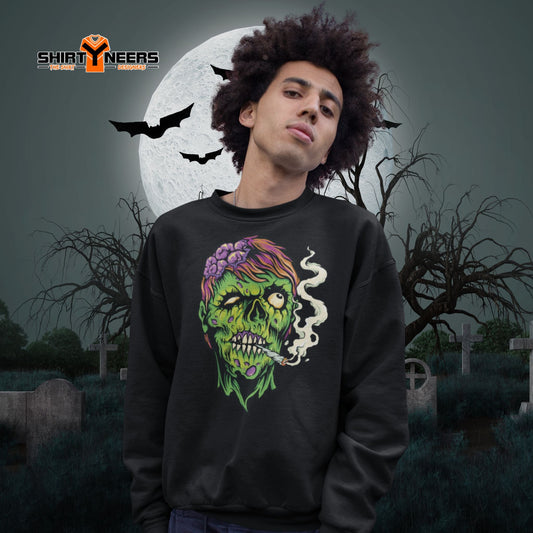 Creepy Ville - Smoking Zombie – Premium Unisex Sweatshirt