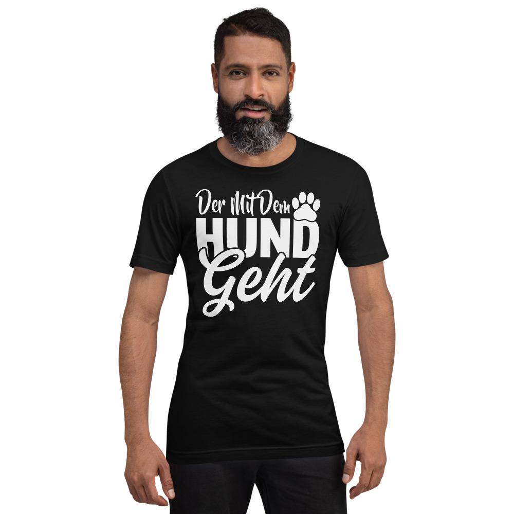 Der mit dem Hund geht Kurzarm Herren Premium T-Shirt